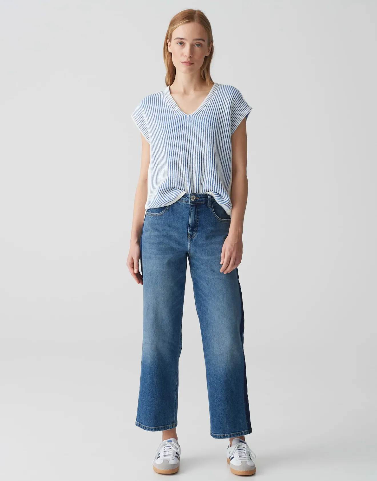 Discount Boyfriend Jeans LANI STRIPE Mid Rise mit Stretch Jeans