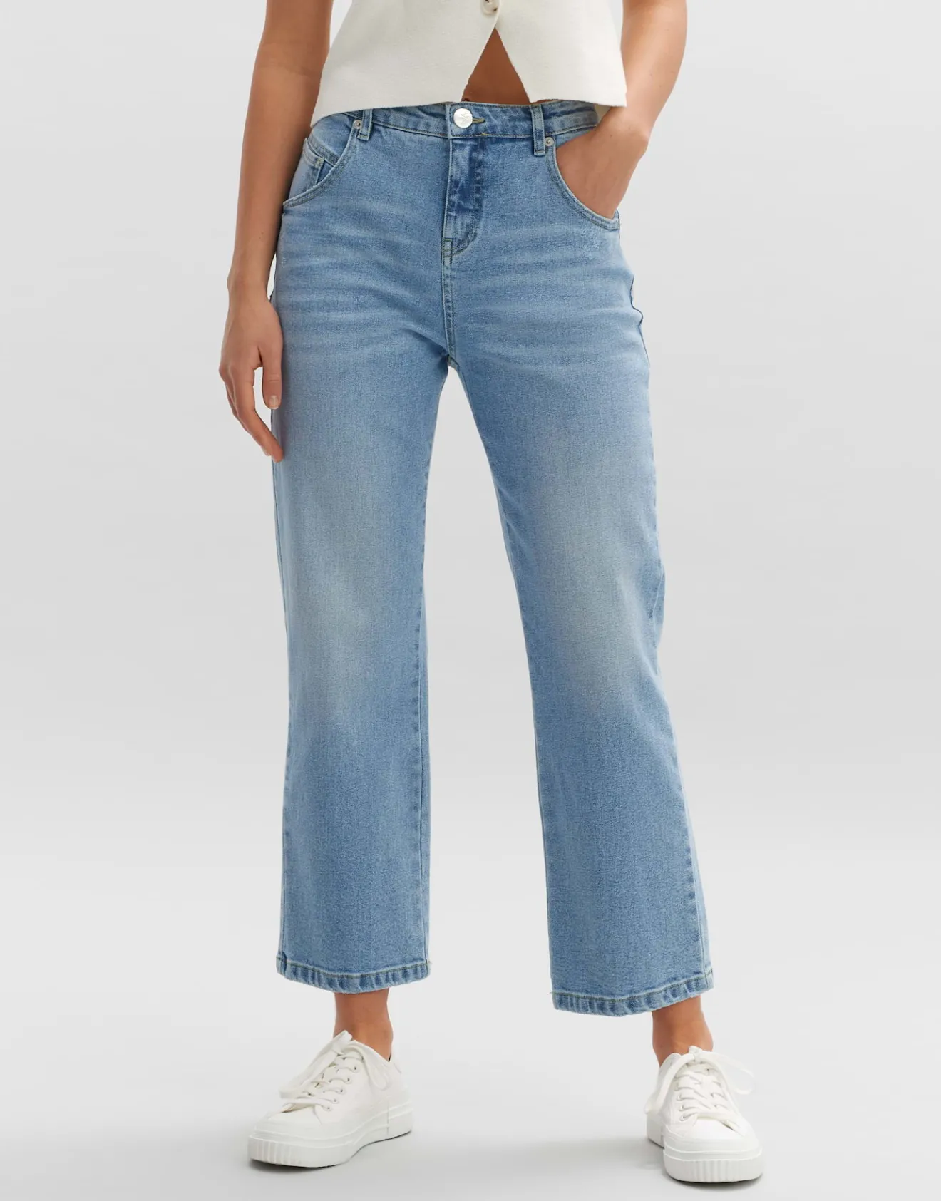 Discount Boyfriend Jeans LANI TWIST Mid Rise aus BCI Cotton Mix Jeans