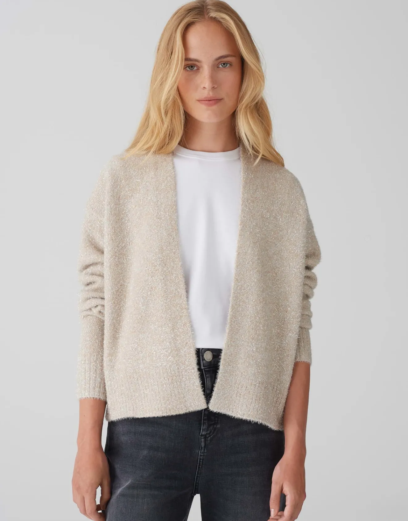 Best Sale Cardigan DAMETTA Loose mit Glitzer Details Strick