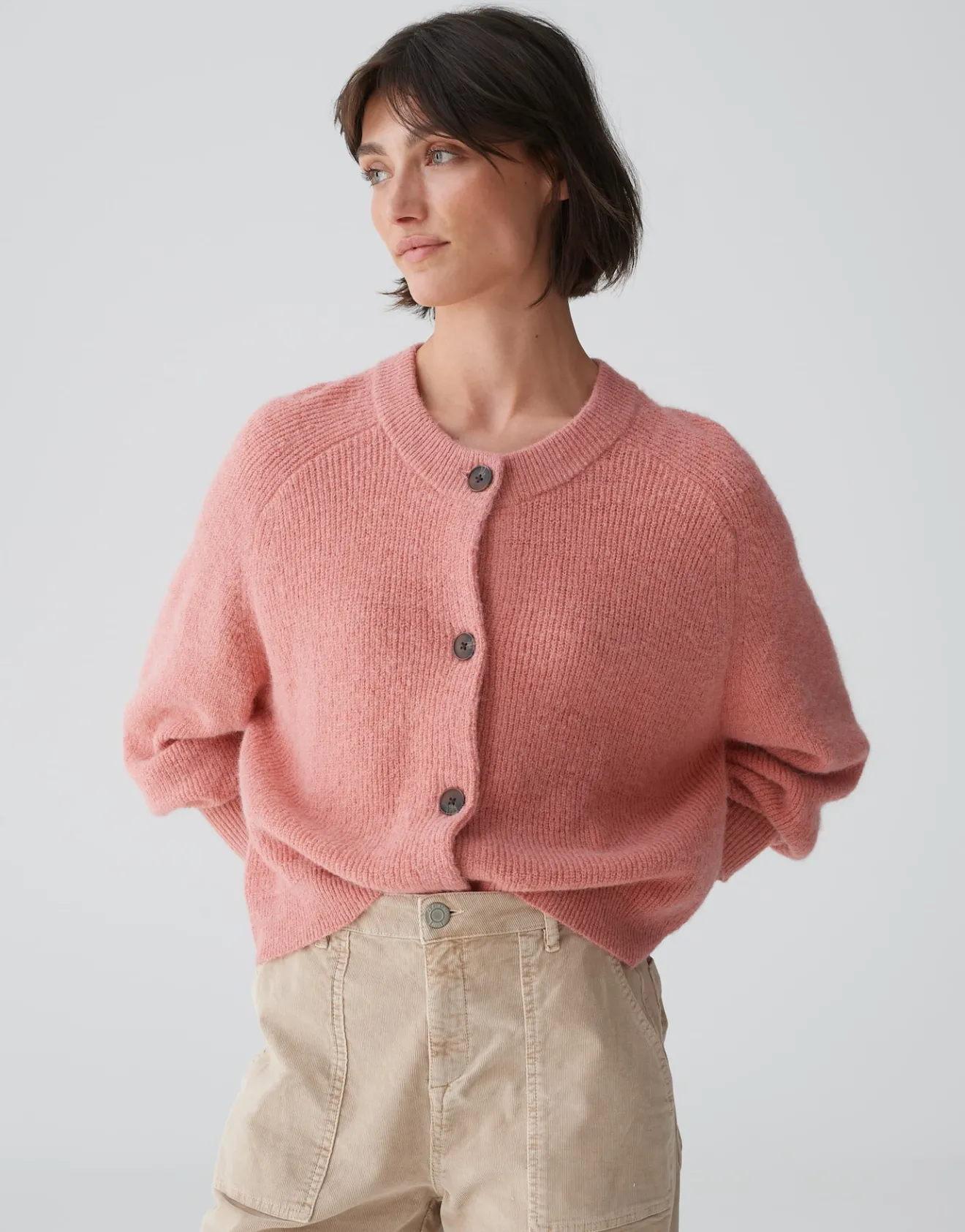 New Cardigan DORTY Boxy Fit aus Woll-Alpaka-Mix Strick