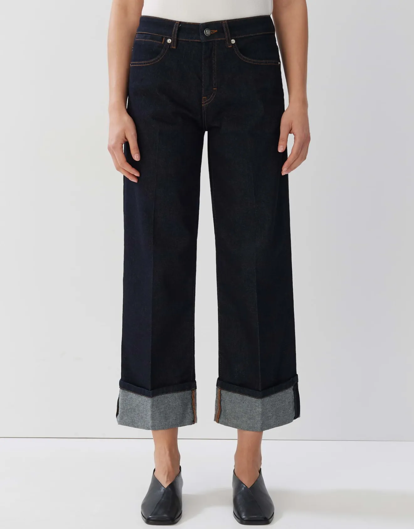 Discount Cropped Wide Jeans CELLMA TURN UP Mid Rise aus BCI Cotton Mix Jeans