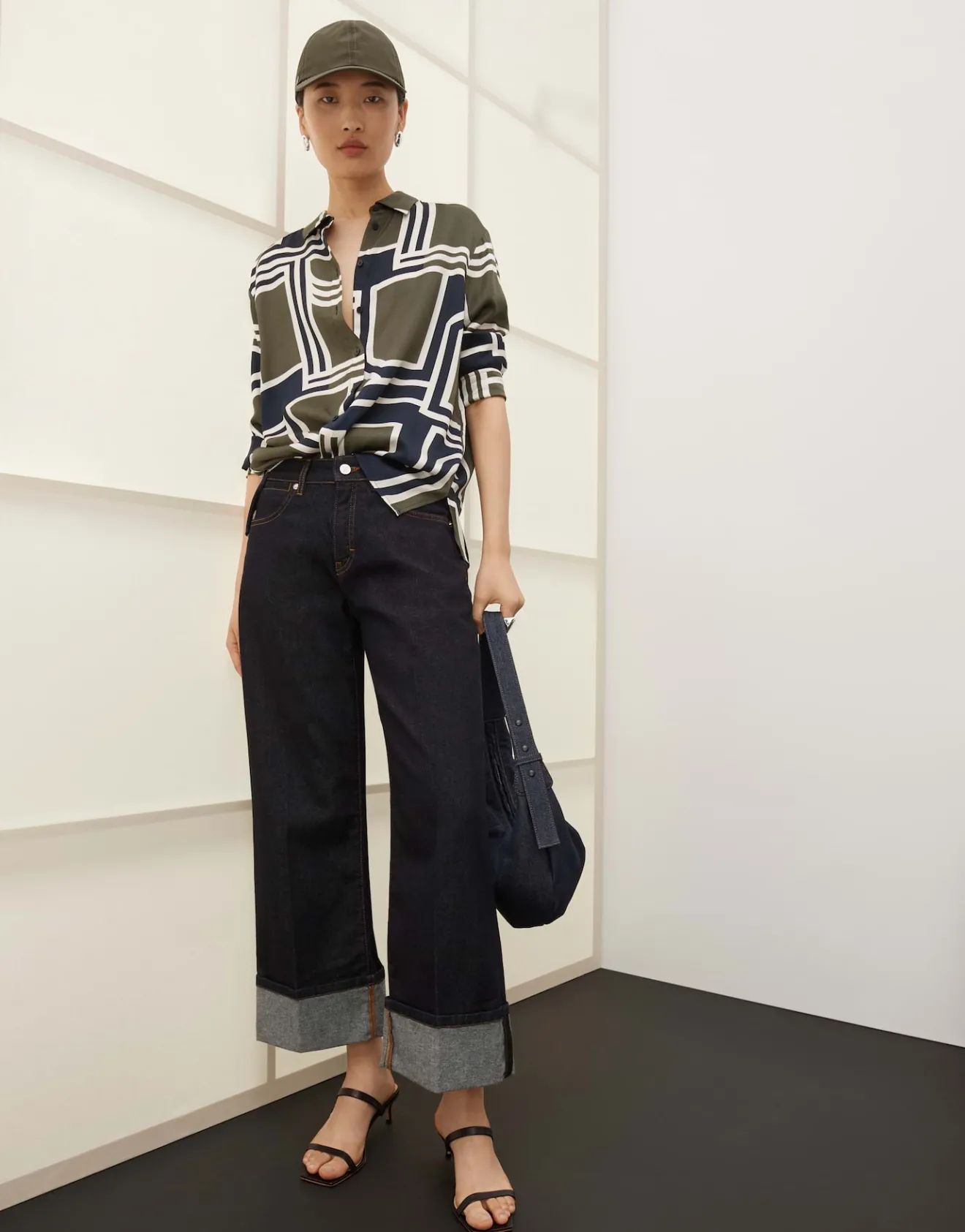 Discount Cropped Wide Jeans CELLMA TURN UP Mid Rise aus BCI Cotton Mix Jeans