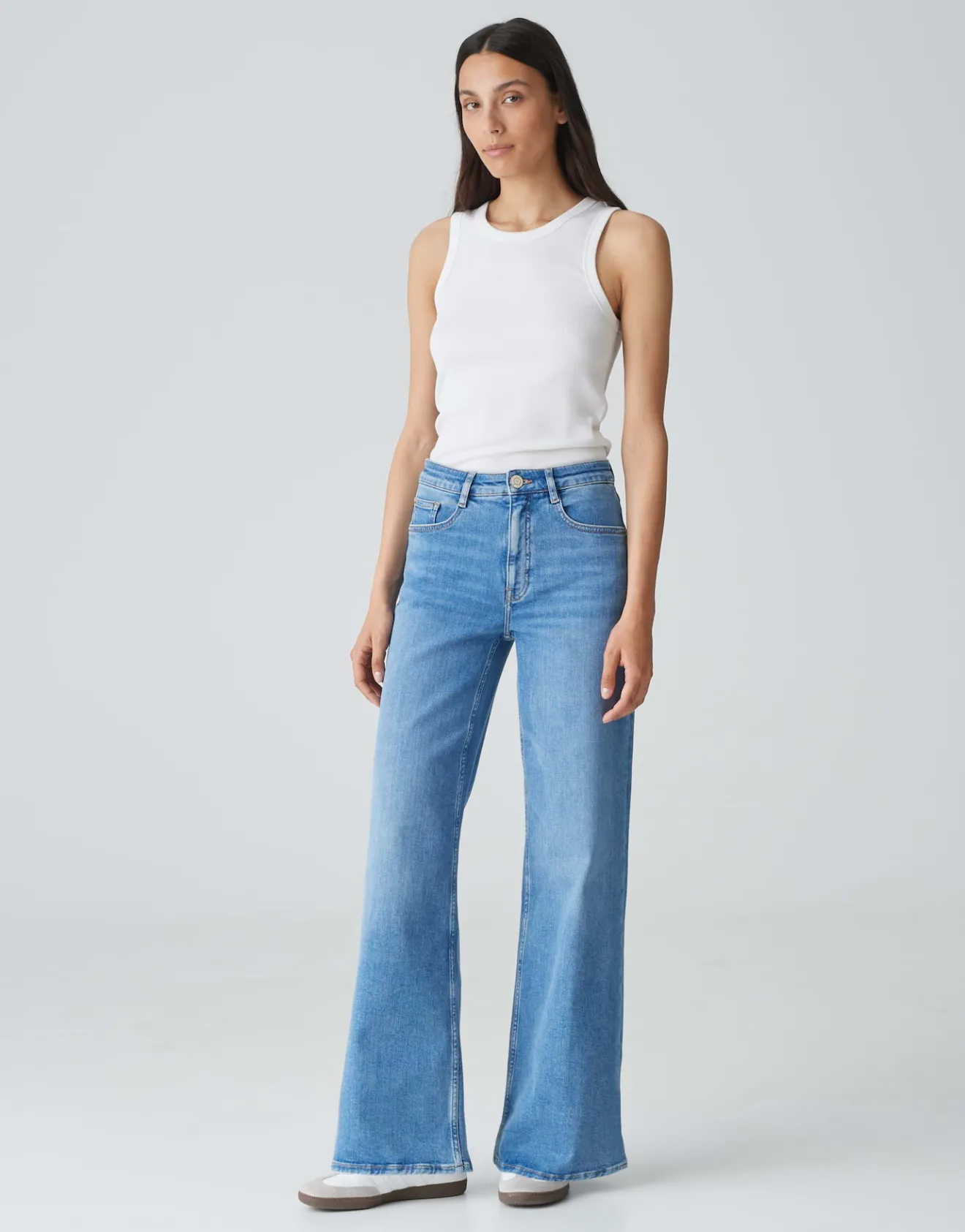 Cheap Extra Wide leg Jeans MIVA PALAZZO Mid Rise aus Baumwoll Mix Jeans