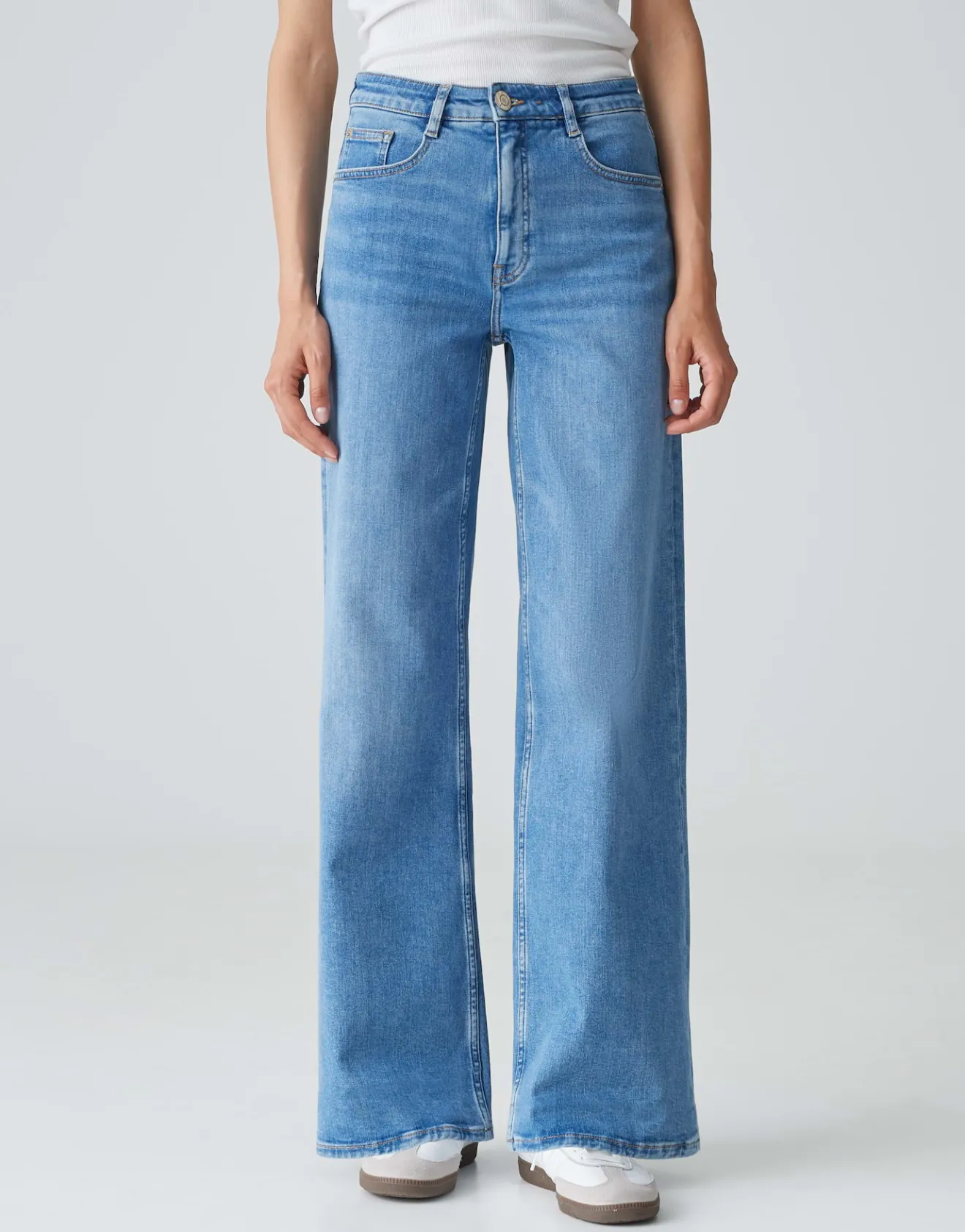 Cheap Extra Wide leg Jeans MIVA PALAZZO Mid Rise aus Baumwoll Mix Jeans
