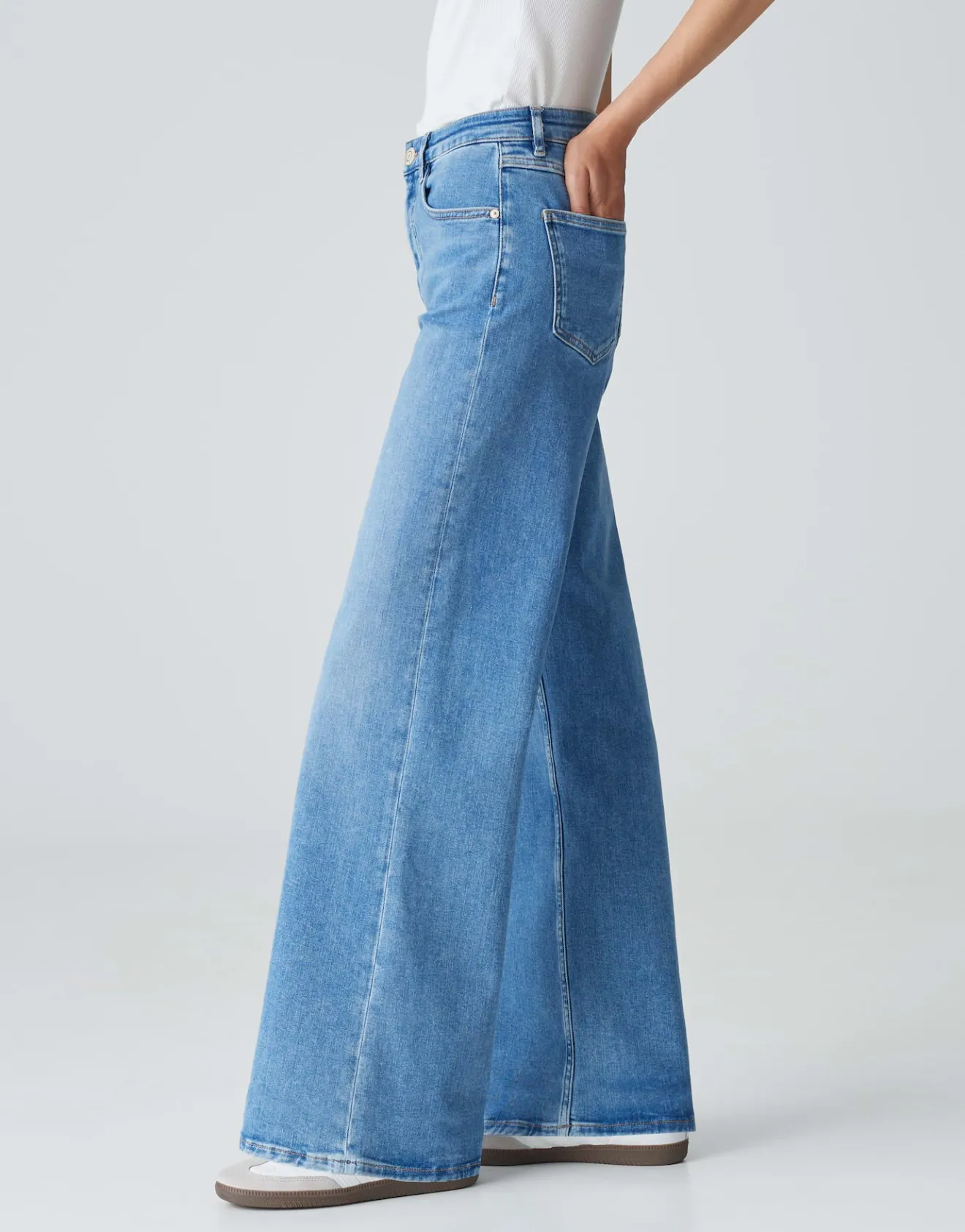 Cheap Extra Wide leg Jeans MIVA PALAZZO Mid Rise aus Baumwoll Mix Jeans