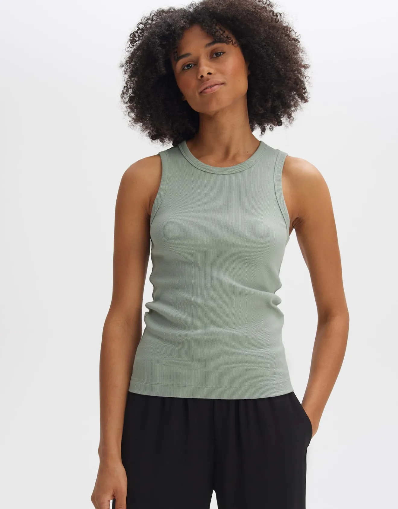 Sale Geripptes Tanktop ILESSO Slim aus BCI Cotton Mix Basics