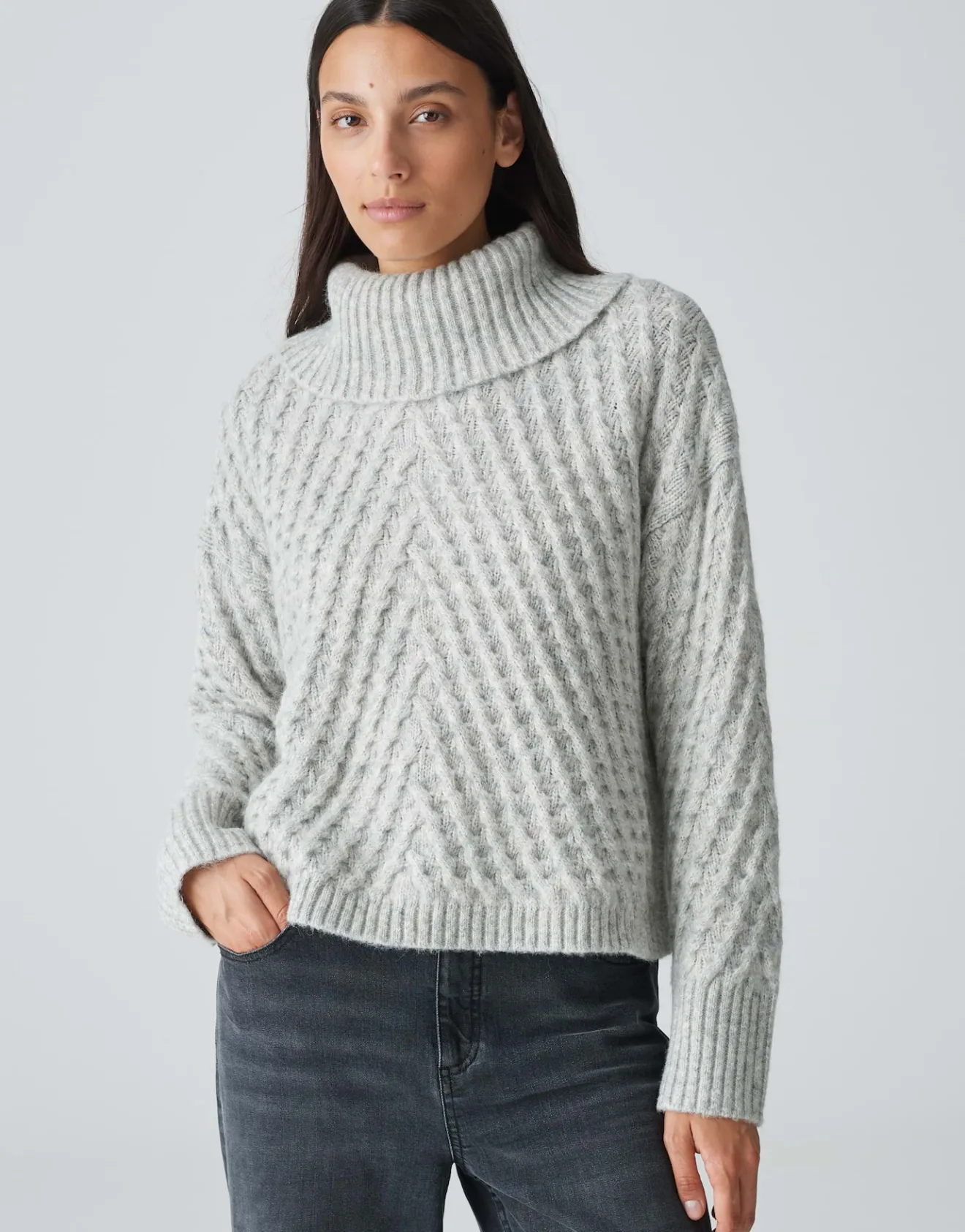 Outlet Grobstrickpullover PLINEA Regular mit Wolle Strick