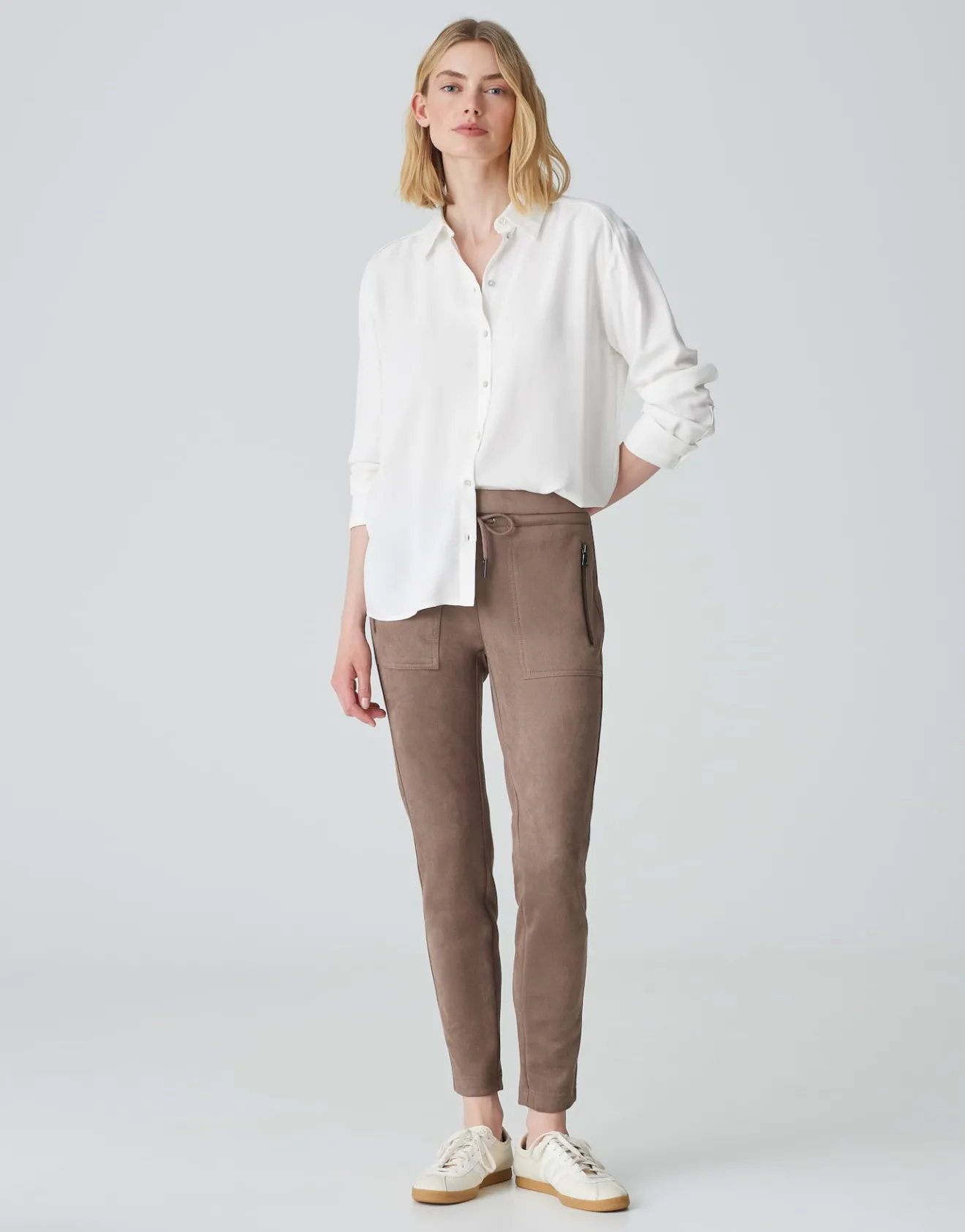 Online Jogpants ELVINA CARGO Slim in Veloursleder-Optik Hosen