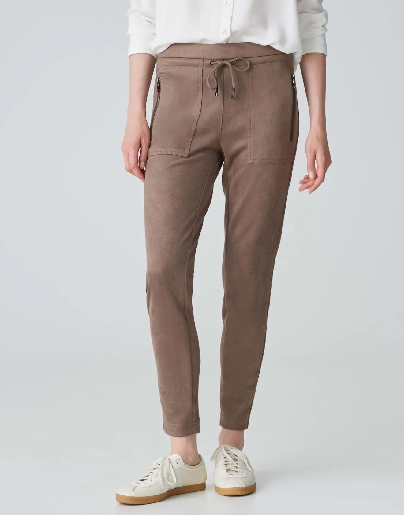 Online Jogpants ELVINA CARGO Slim in Veloursleder-Optik Hosen