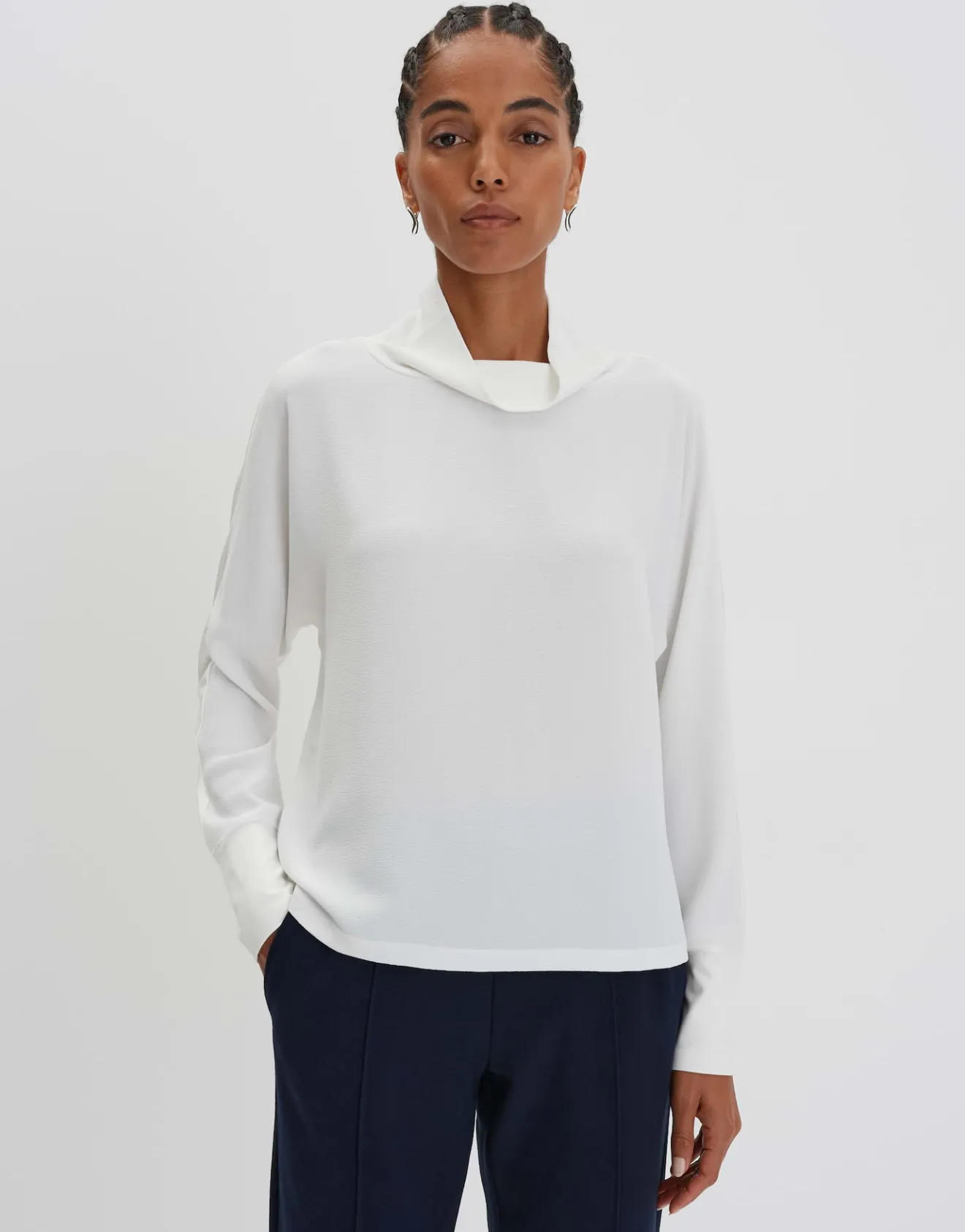 Cheap Langarmshirt KESINE Regular mit umschlagenem Stehkragen Shirts