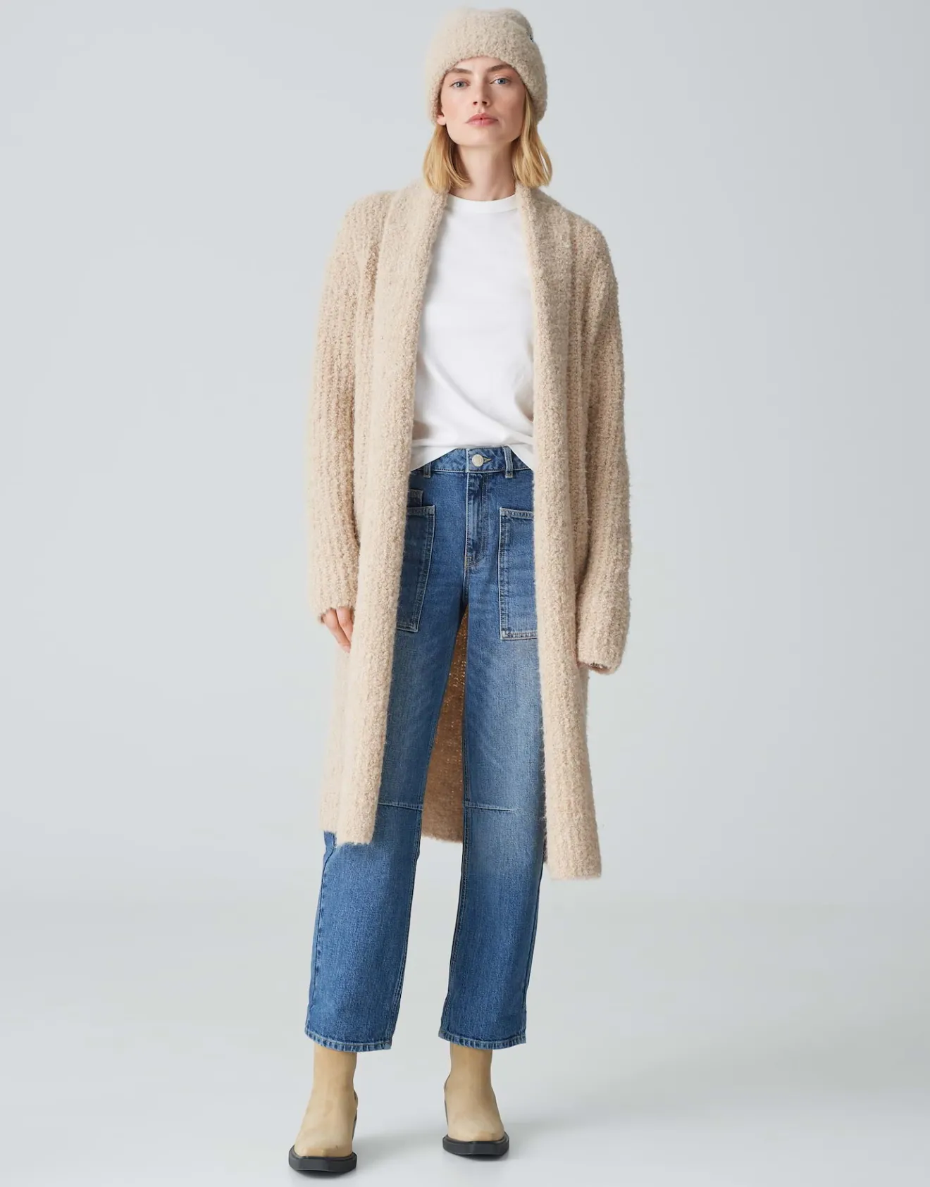 New Long Cardigan DULINA Loose aus weichem Bouclé Strick Strick