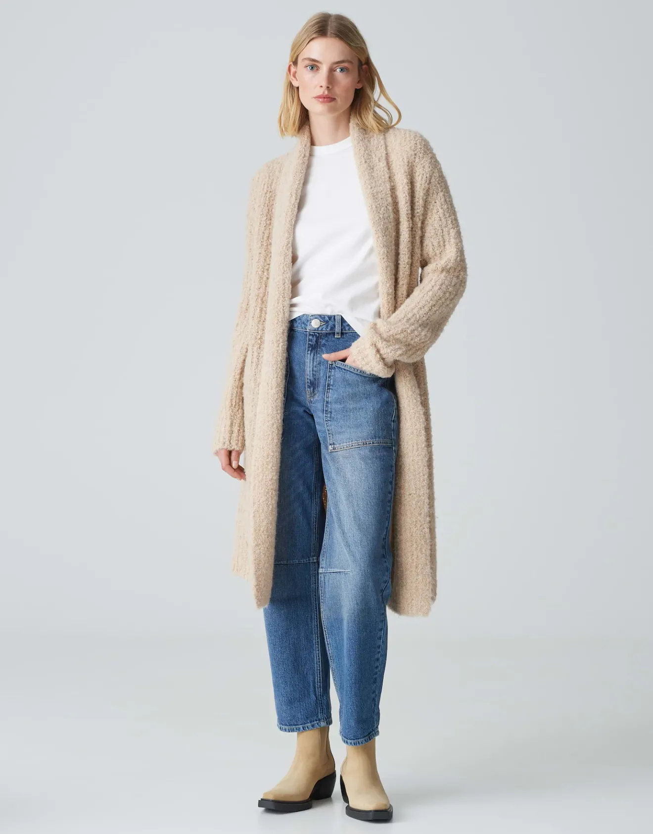 New Long Cardigan DULINA Loose aus weichem Bouclé Strick Strick