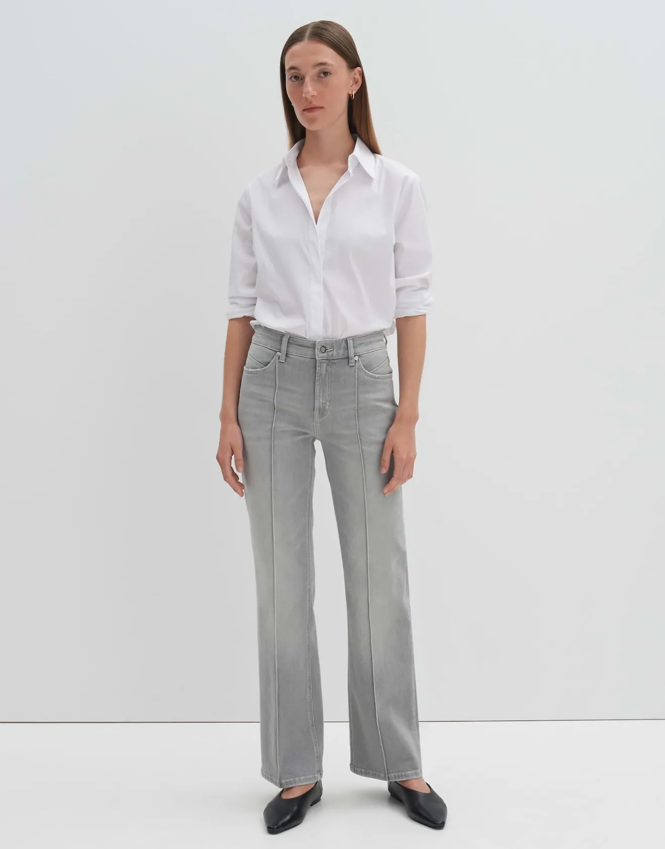 Sale Long Flared Denim CARIE LINE Mid Rise mit Biese Jeans