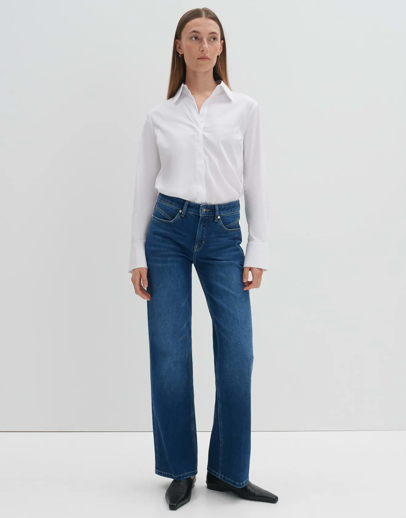 Fashion Long Flared Jeans CARIE ICONIC Mid Rise aus nachhaltigem Baumwoll Mix Jeans
