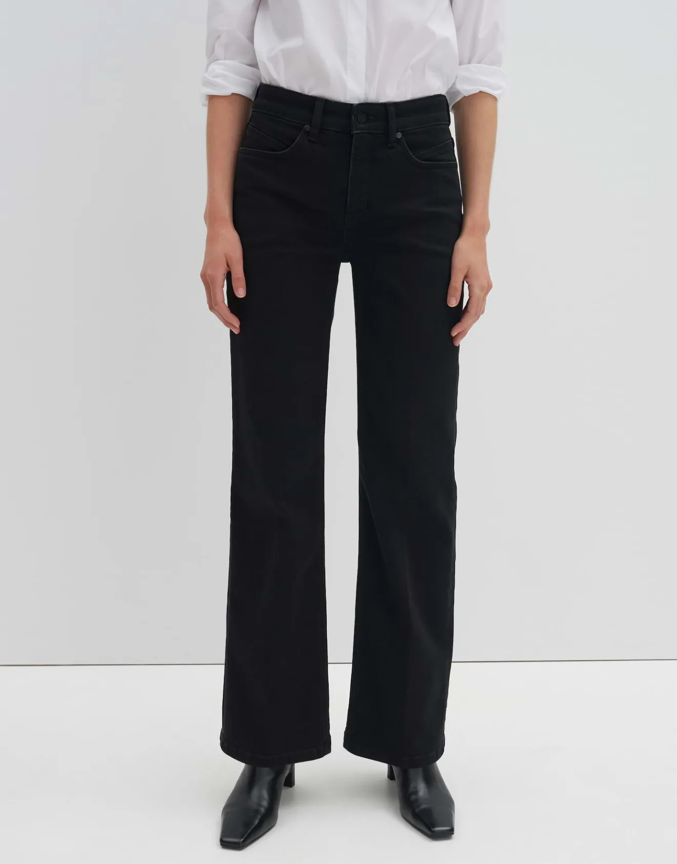 Discount Long Flared Jeans CARIE ICONIC Mid Rise aus nachhaltigem Baumwoll Mix Jeans