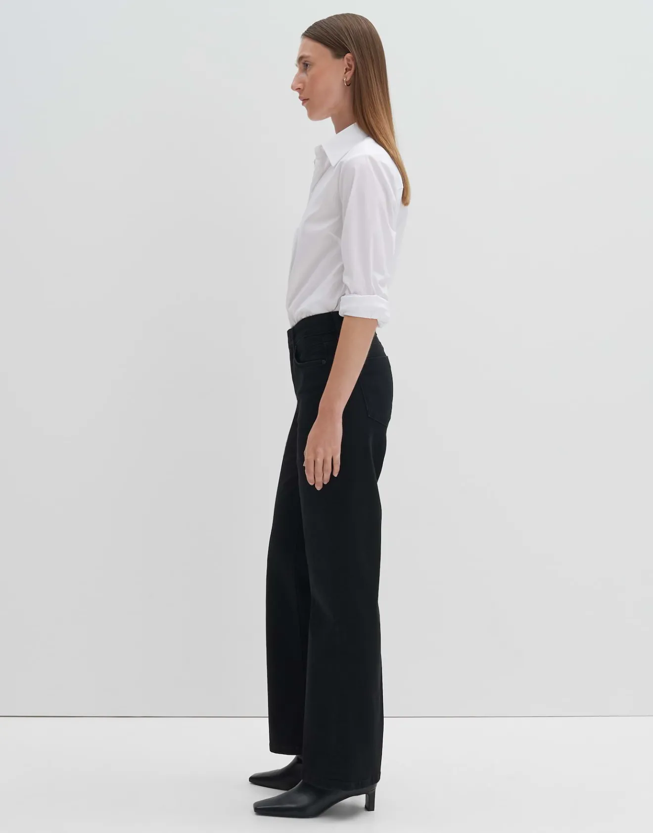 Discount Long Flared Jeans CARIE ICONIC Mid Rise aus nachhaltigem Baumwoll Mix Jeans