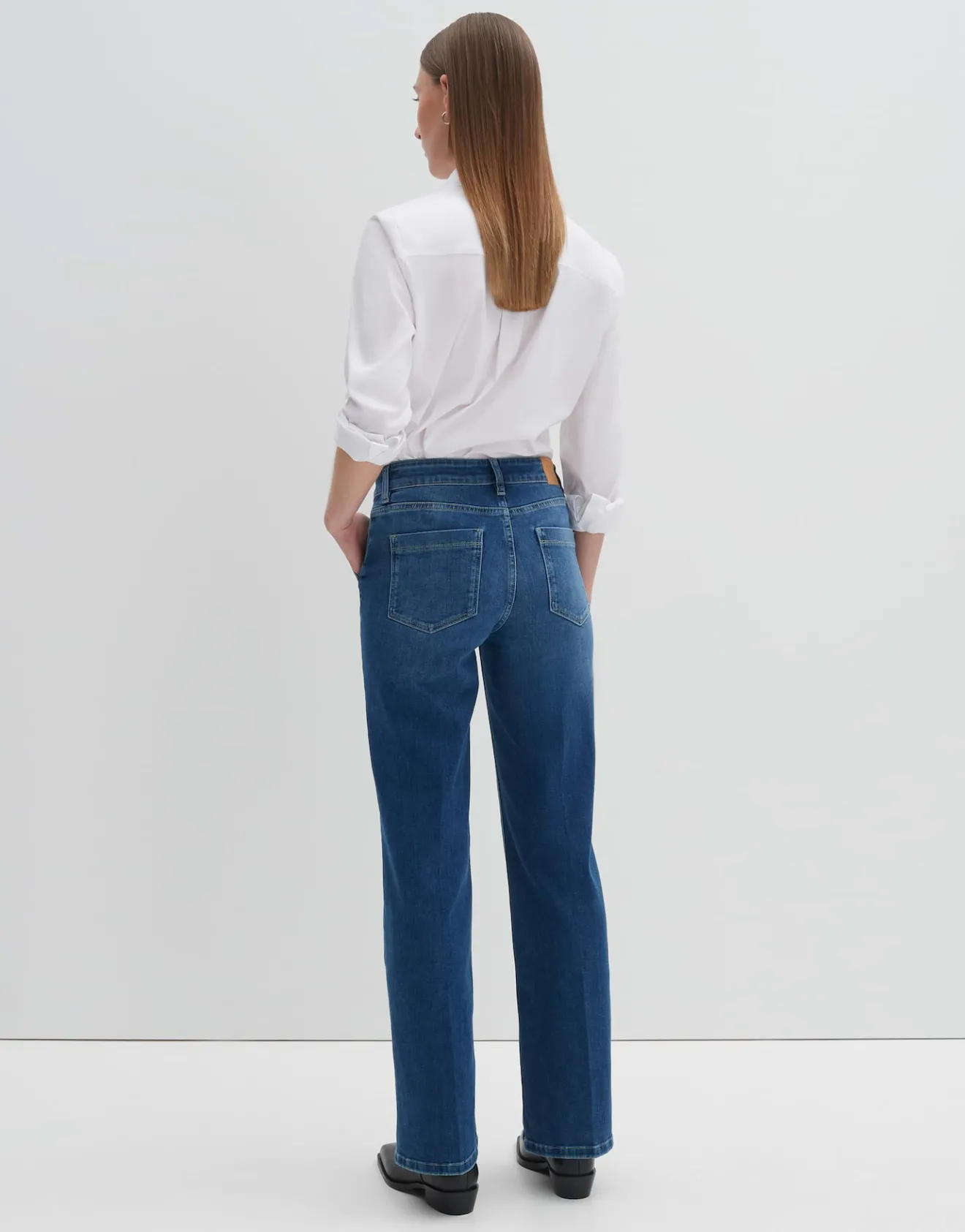 Best Sale Long Flared Jeans CARIE UTILITY Mid Rise aus stretchigem BCI Cotton Mix Jeans