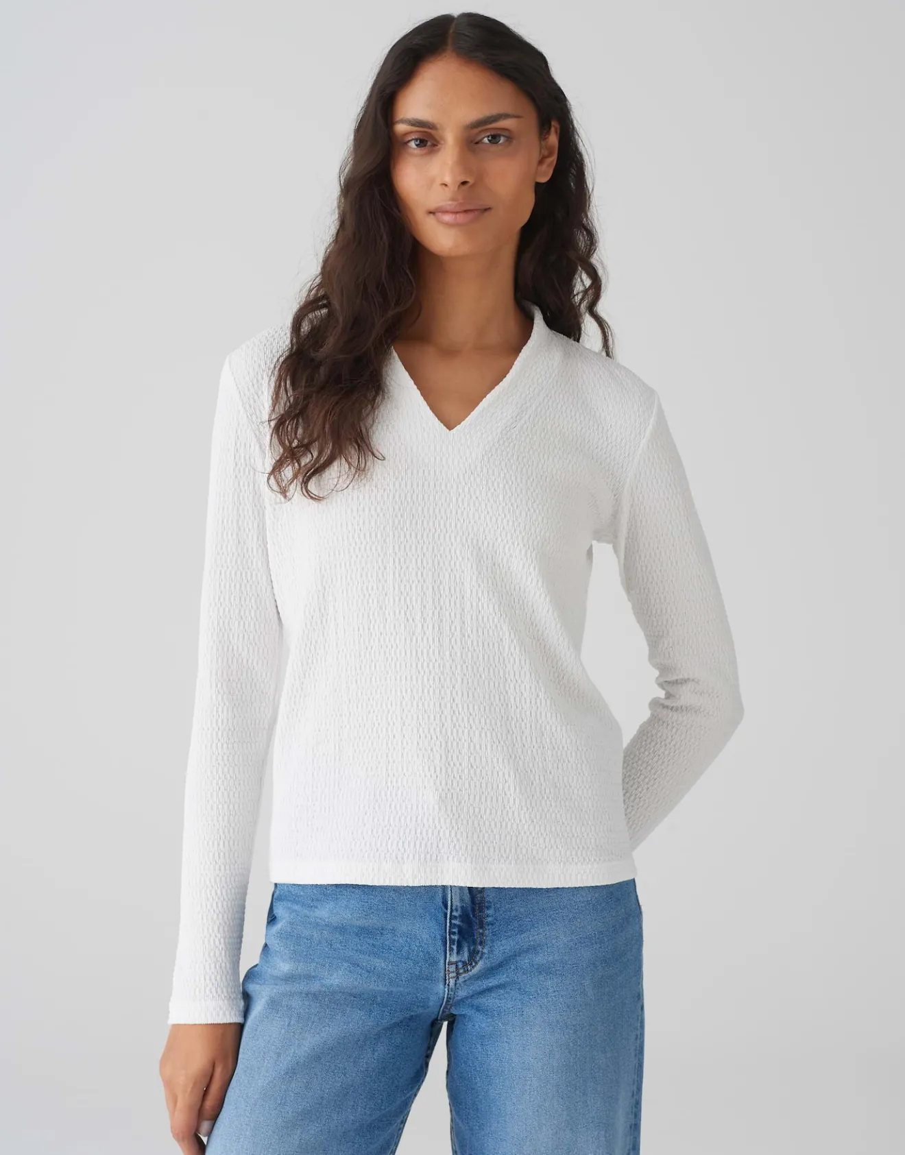 Outlet Longsleeve SIWENA Slim aus strukturiertem Jersey Shirts