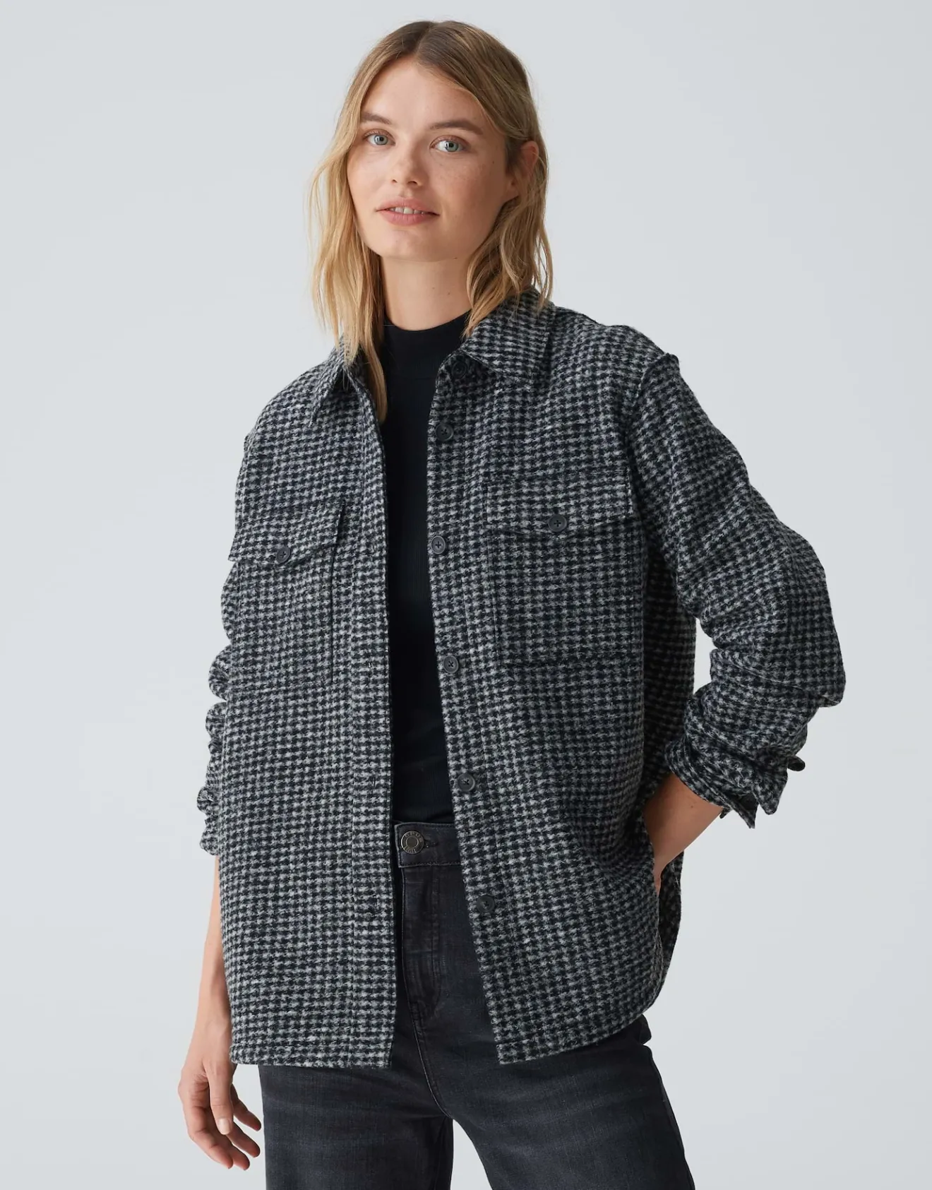 Outlet Overshirt JUNISA Loose mit Wolle Blazer & Westen