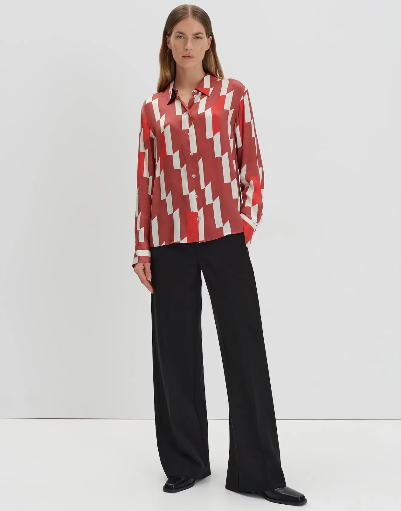 Fashion Printbluse ZINNOVA Loose in Satin Optik Blusen