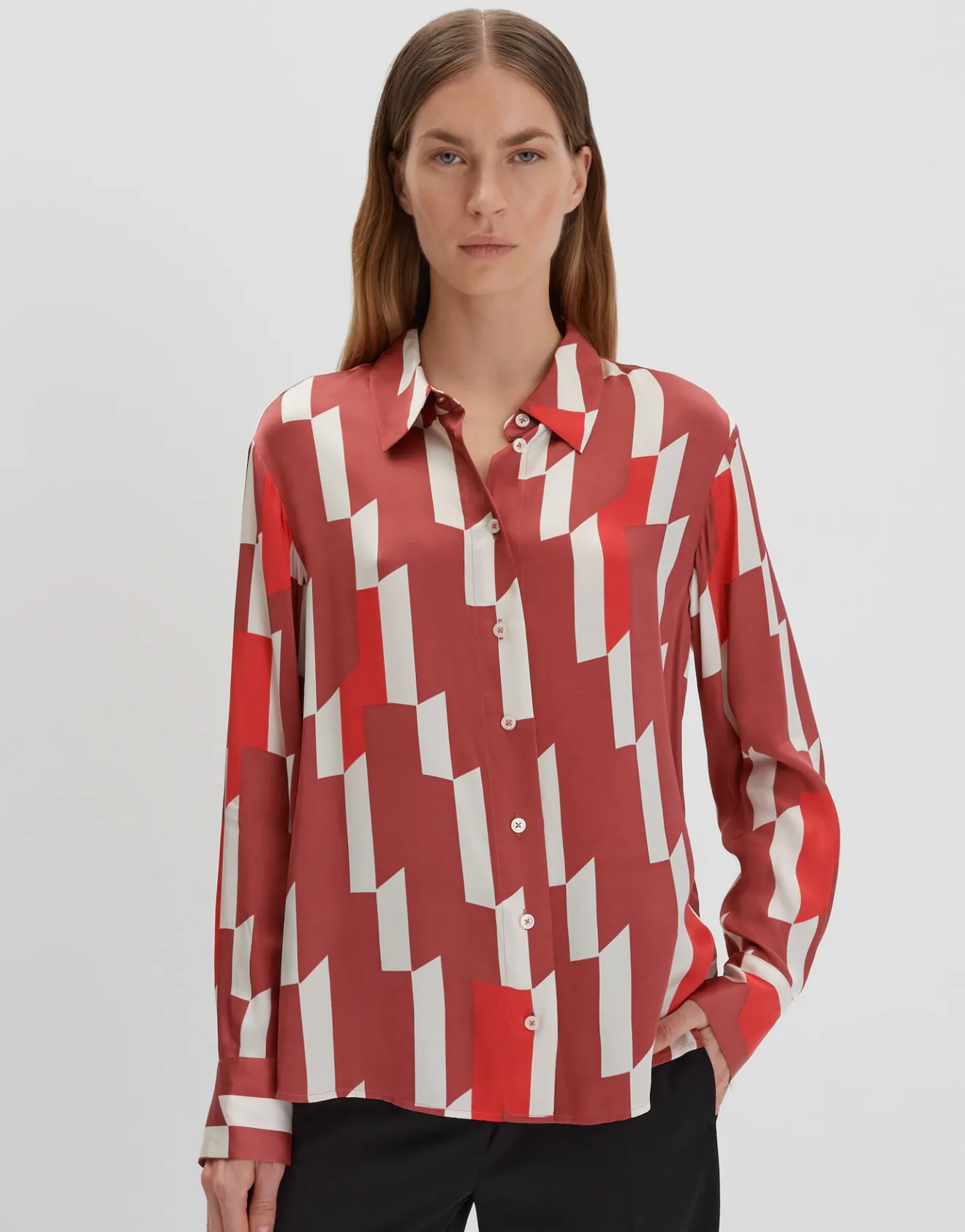Fashion Printbluse ZINNOVA Loose in Satin Optik Blusen