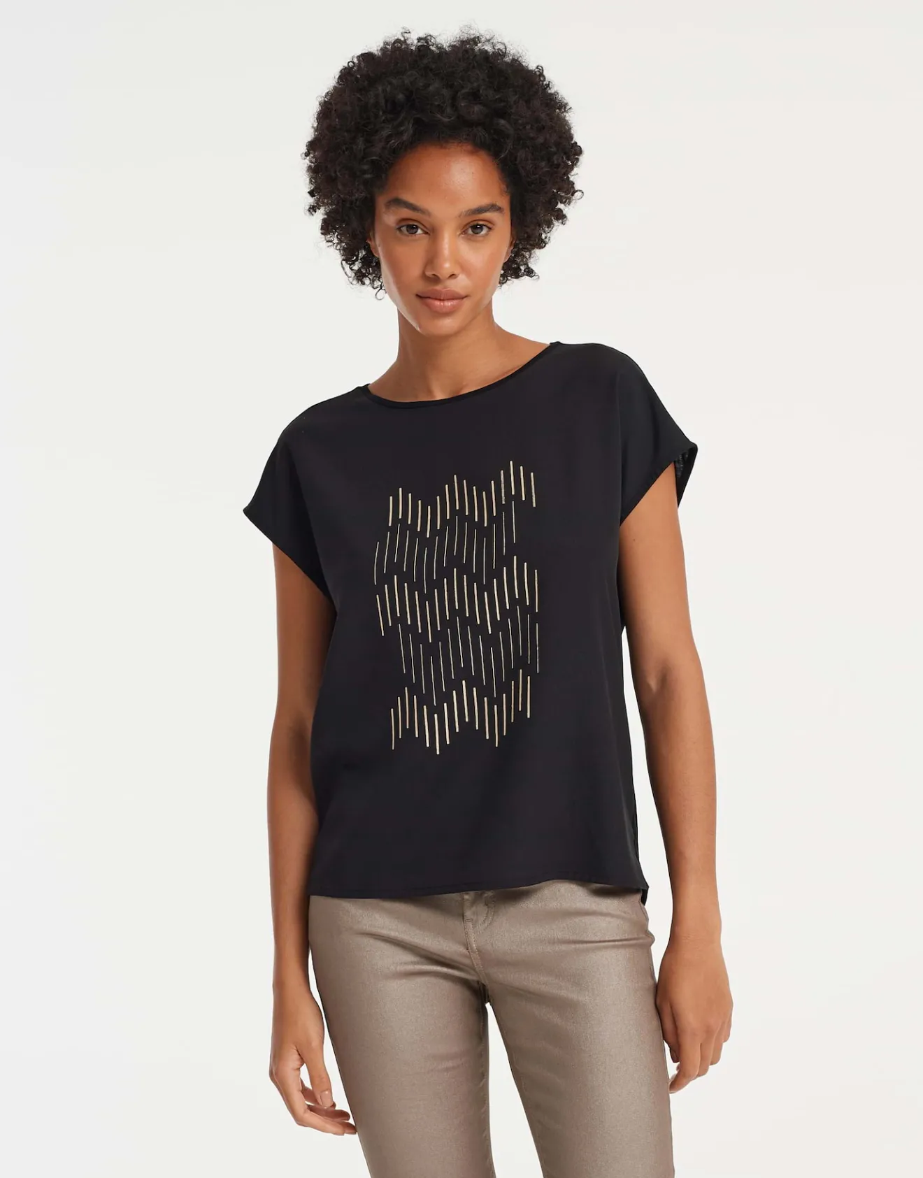 Clearance Printshirt SETRO PRINT Regular aus fließendem Material Mix Shirts