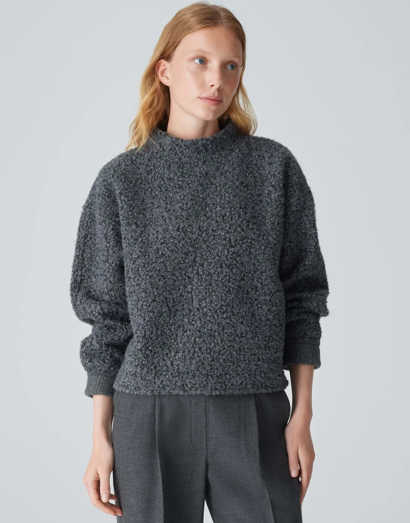 Store Pullover GOJAM Boxy Fit aus flauschigem Bouclé Sweat Sweat