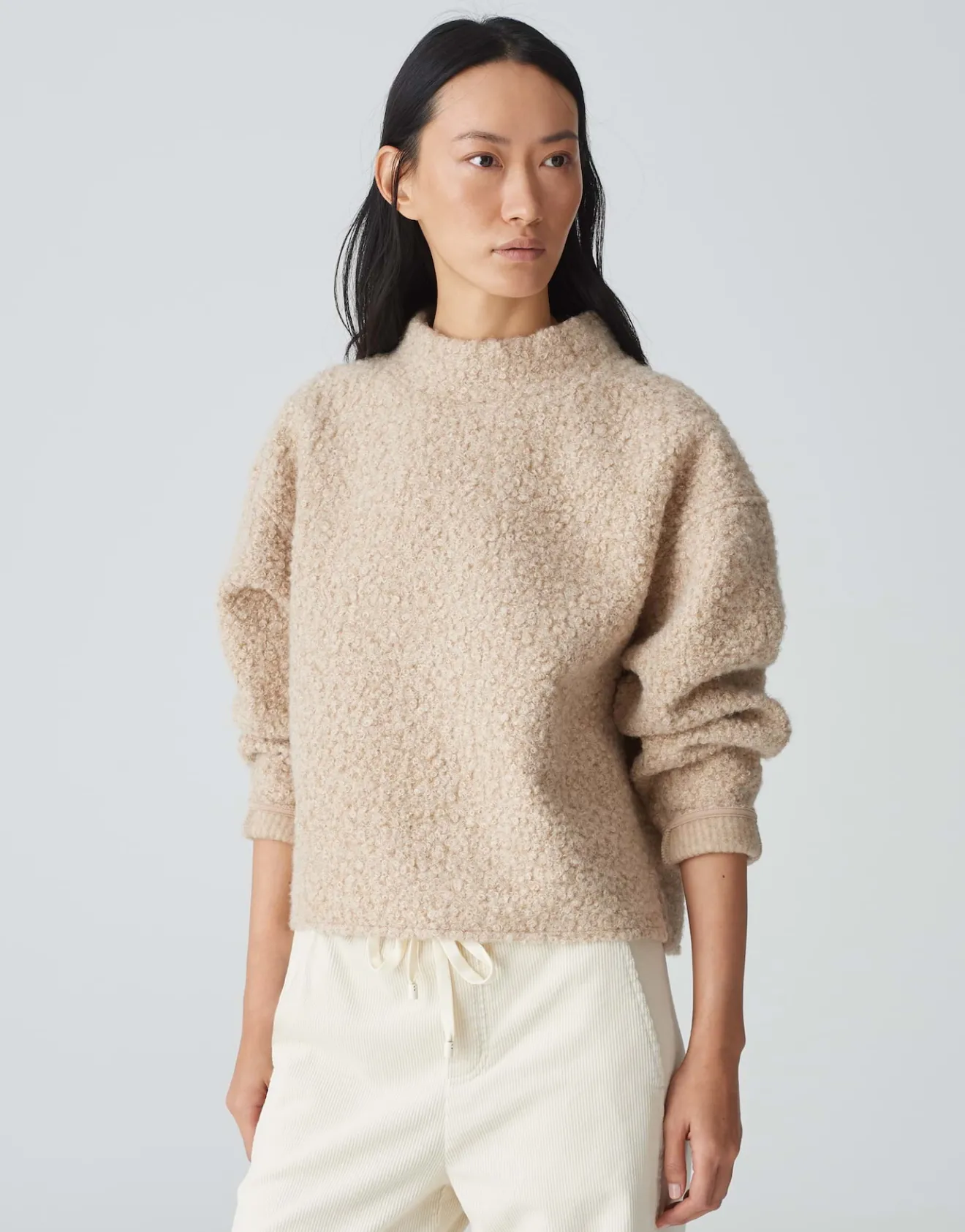 Clearance Pullover GOJAM Boxy Fit aus flauschigem Bouclé Sweat Sweat