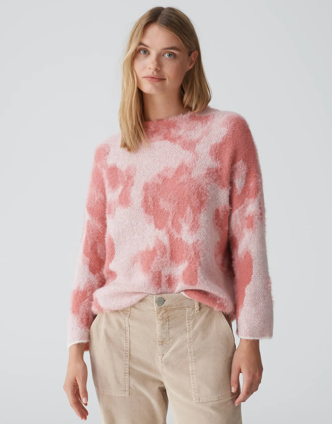 Fashion Pullover PLUMI Loose aus flauschigem Jaquard Strick Strick