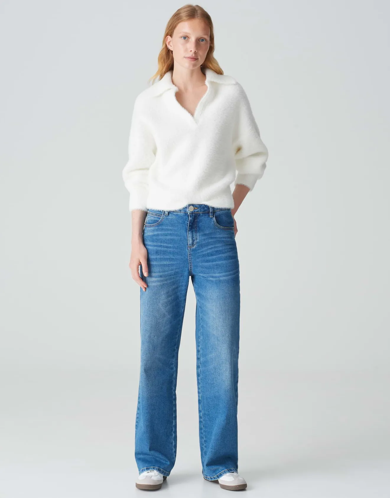 Hot Pullover POSSON Loose mit flauschiger Textur Strick