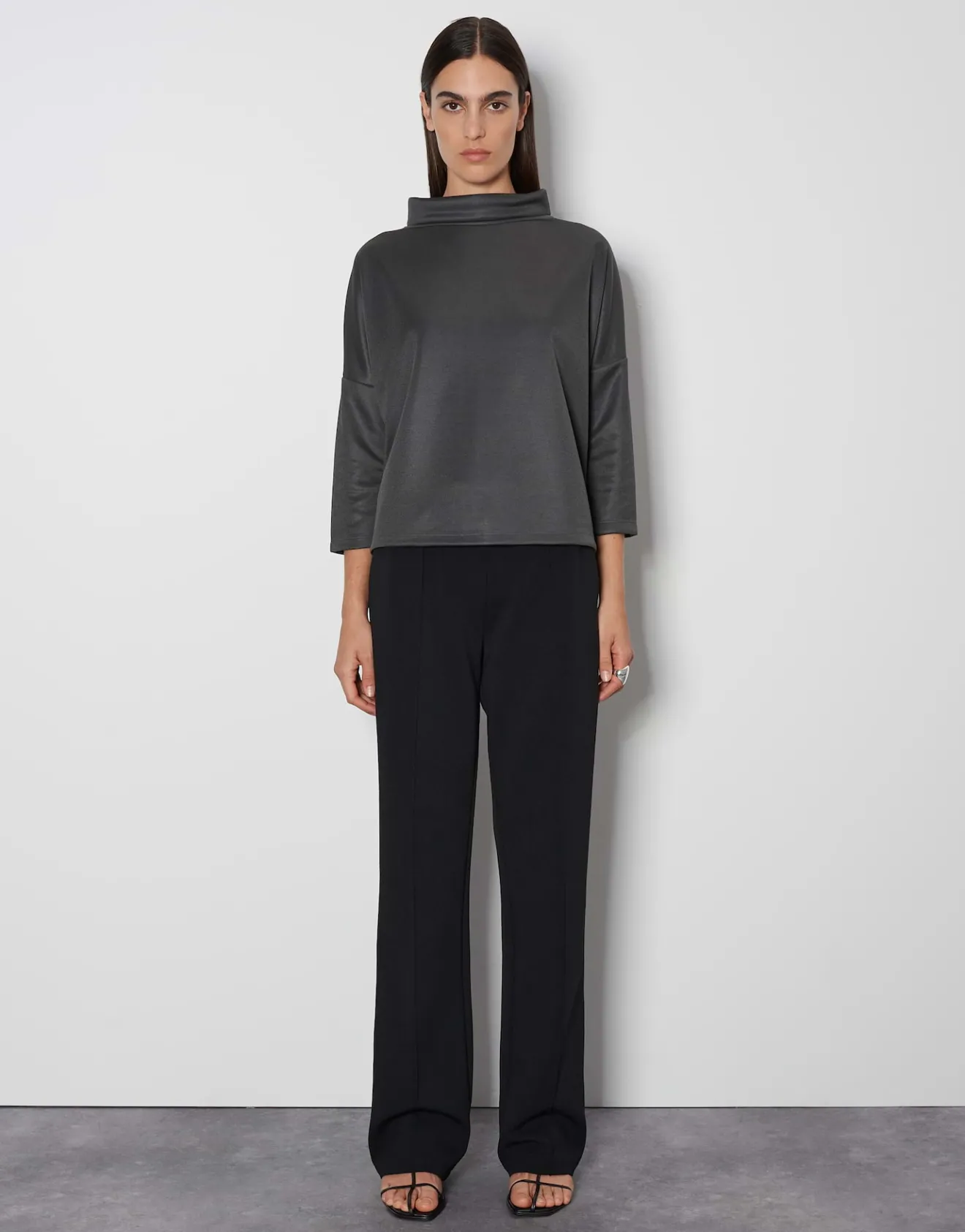 Cheap Rollkragenshirt KARITA Loose aus schimmerndem Piqué Stoff Shirts