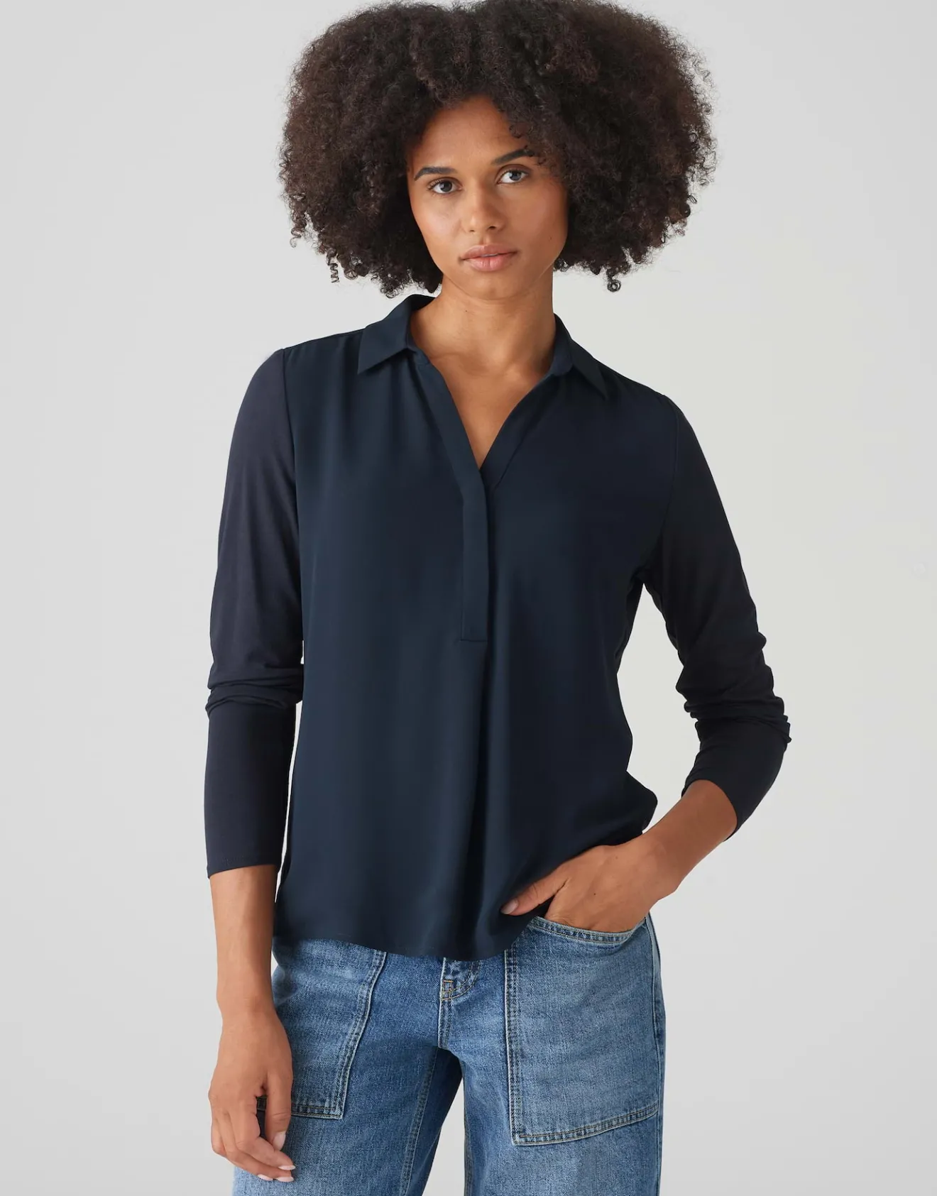 Store Shirtbluse FRERA Regular aus Material Mix Blusen