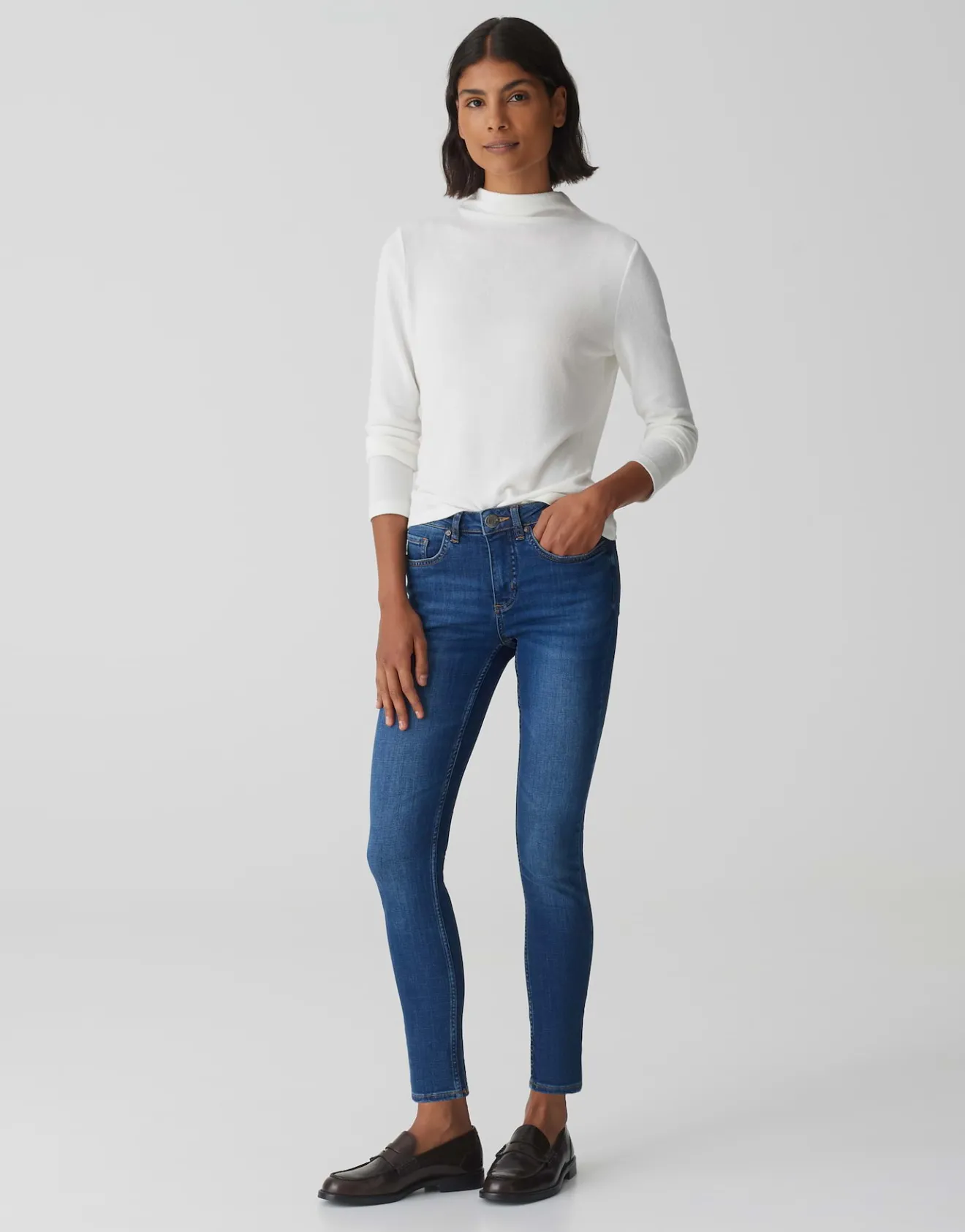Shop Skinny Jeans ELMA STRONG BLUE Low Rise aus stretchigem BCI Cotton Mix Jeans