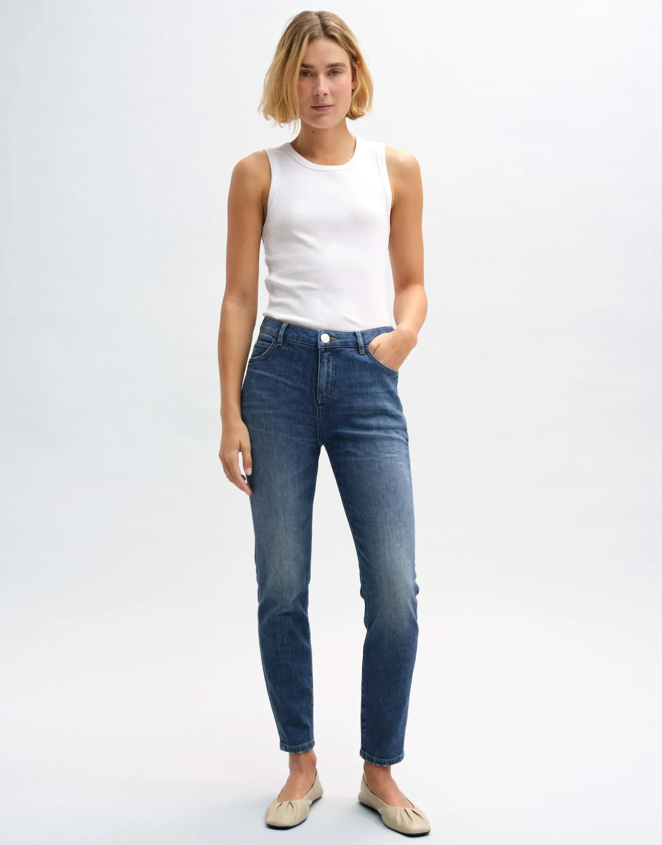 Clearance Slim Jeans EVITA Mid Rise aus stretchigem BCI Cotton Mix Jeans