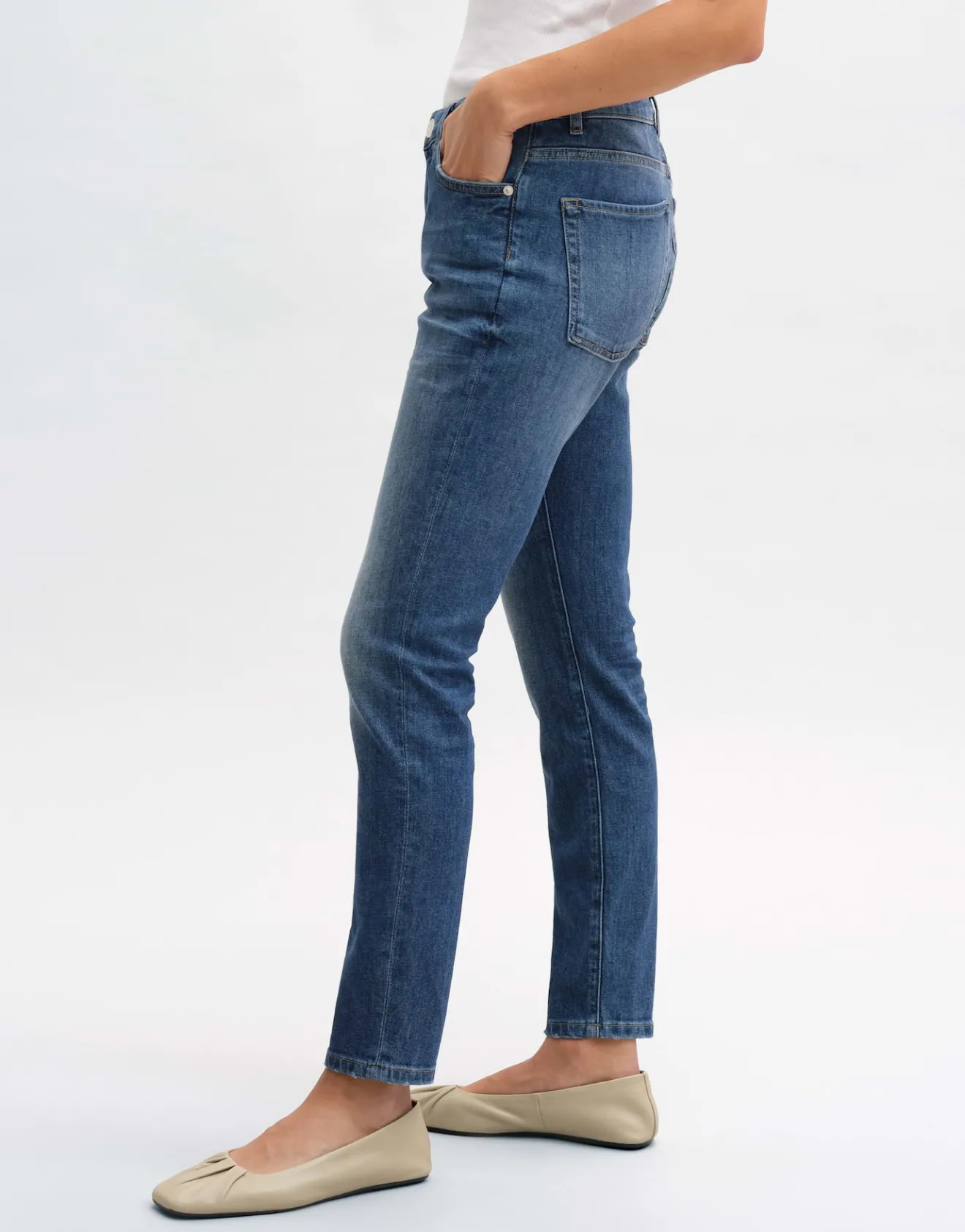 Clearance Slim Jeans EVITA Mid Rise aus stretchigem BCI Cotton Mix Jeans