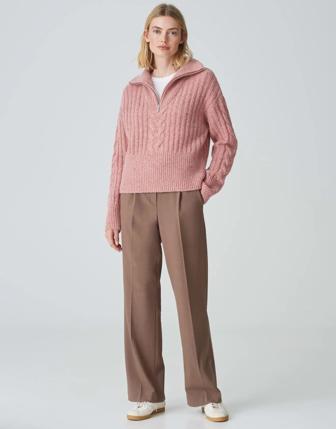 Cheap Strickpullover POPFY Loose aus Woll Mix Strick
