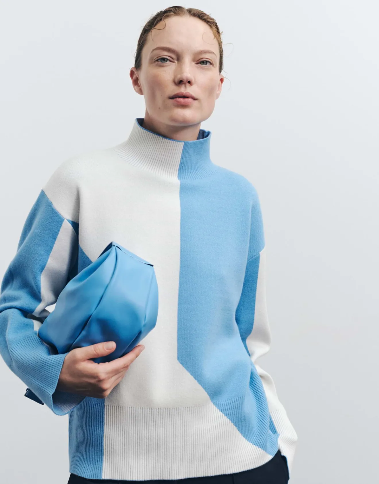 Hot Strickpullover TAMIELA Loose mit Color Blocking Strick