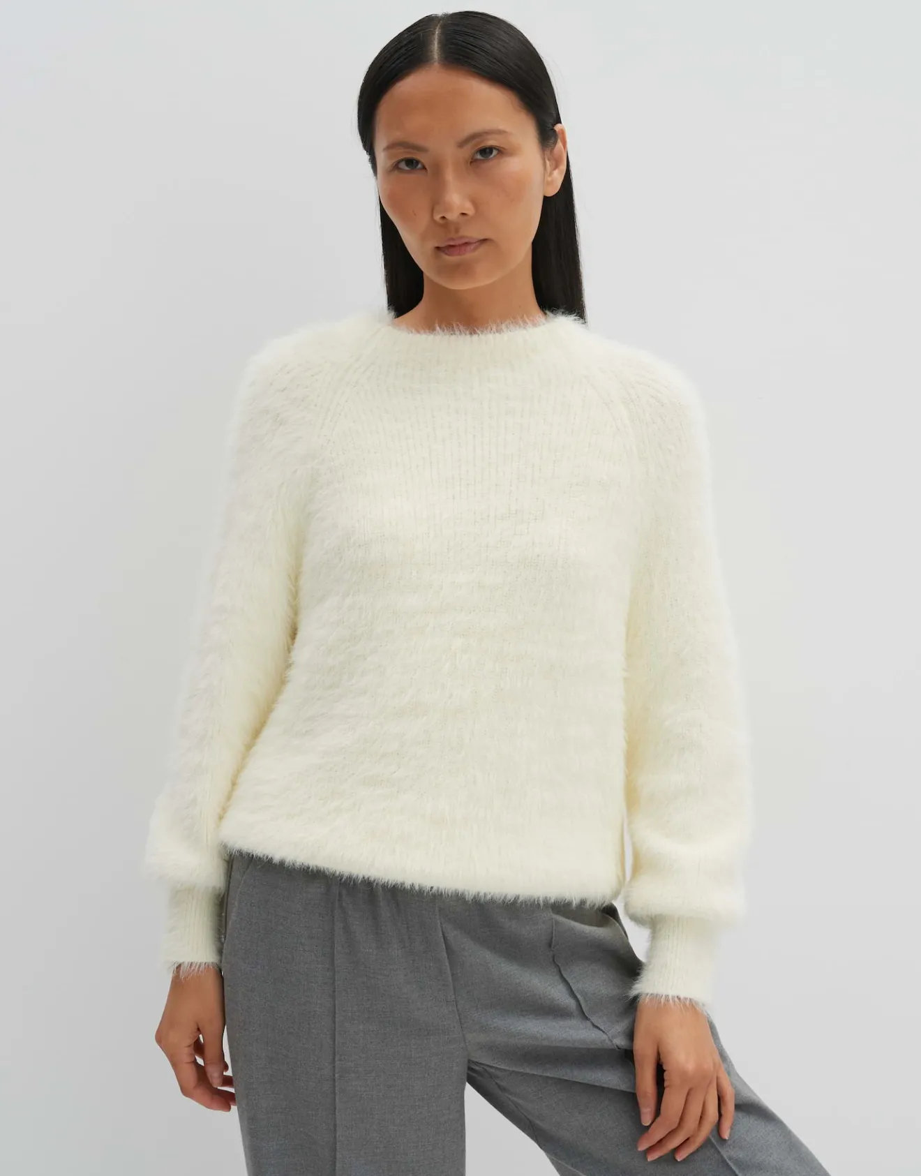 Discount Strickpullover TISSIE Loose in Fake Fur Optik Strick