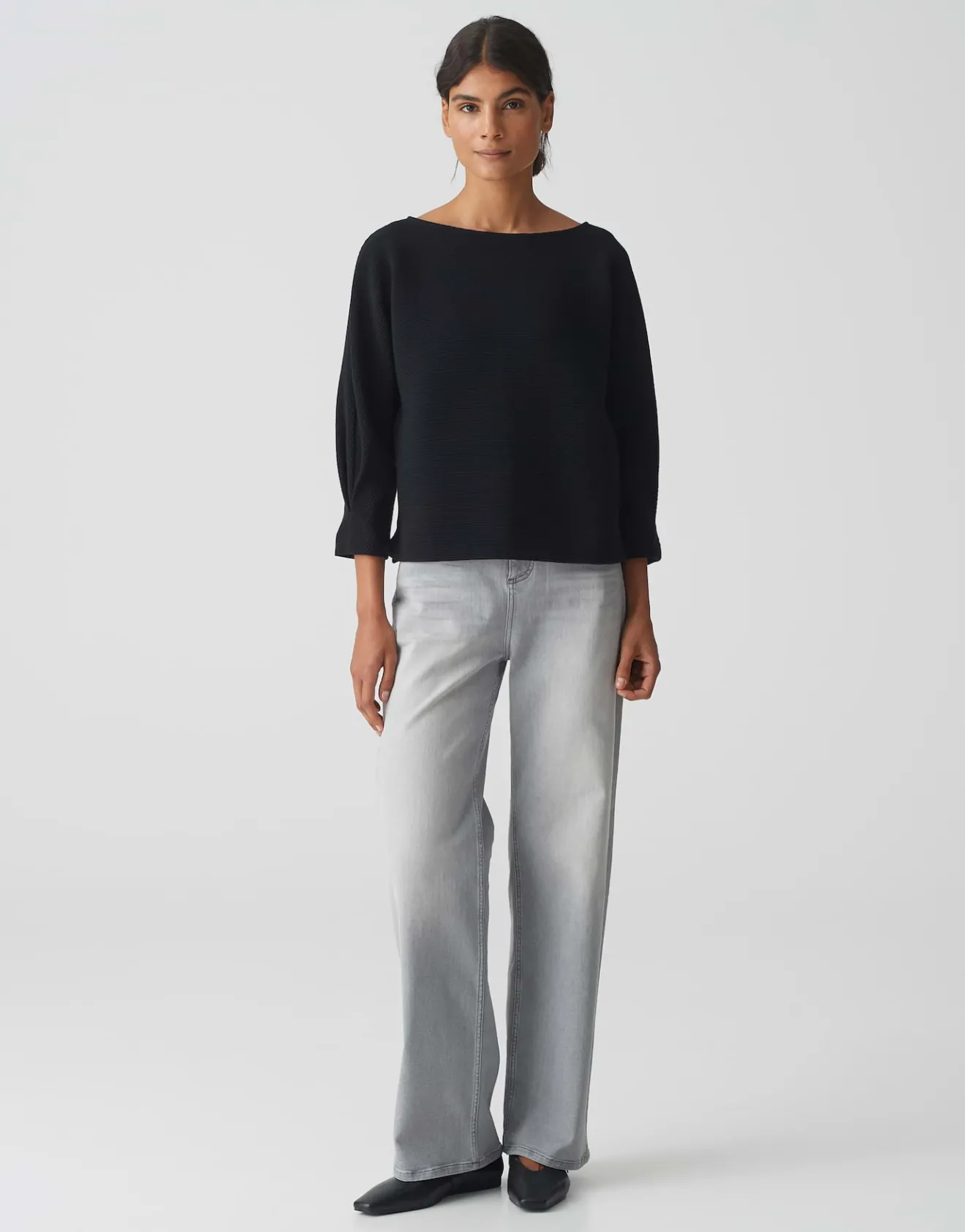 Outlet Sweater GENZI Batwing Fit mit Struktur Sweat