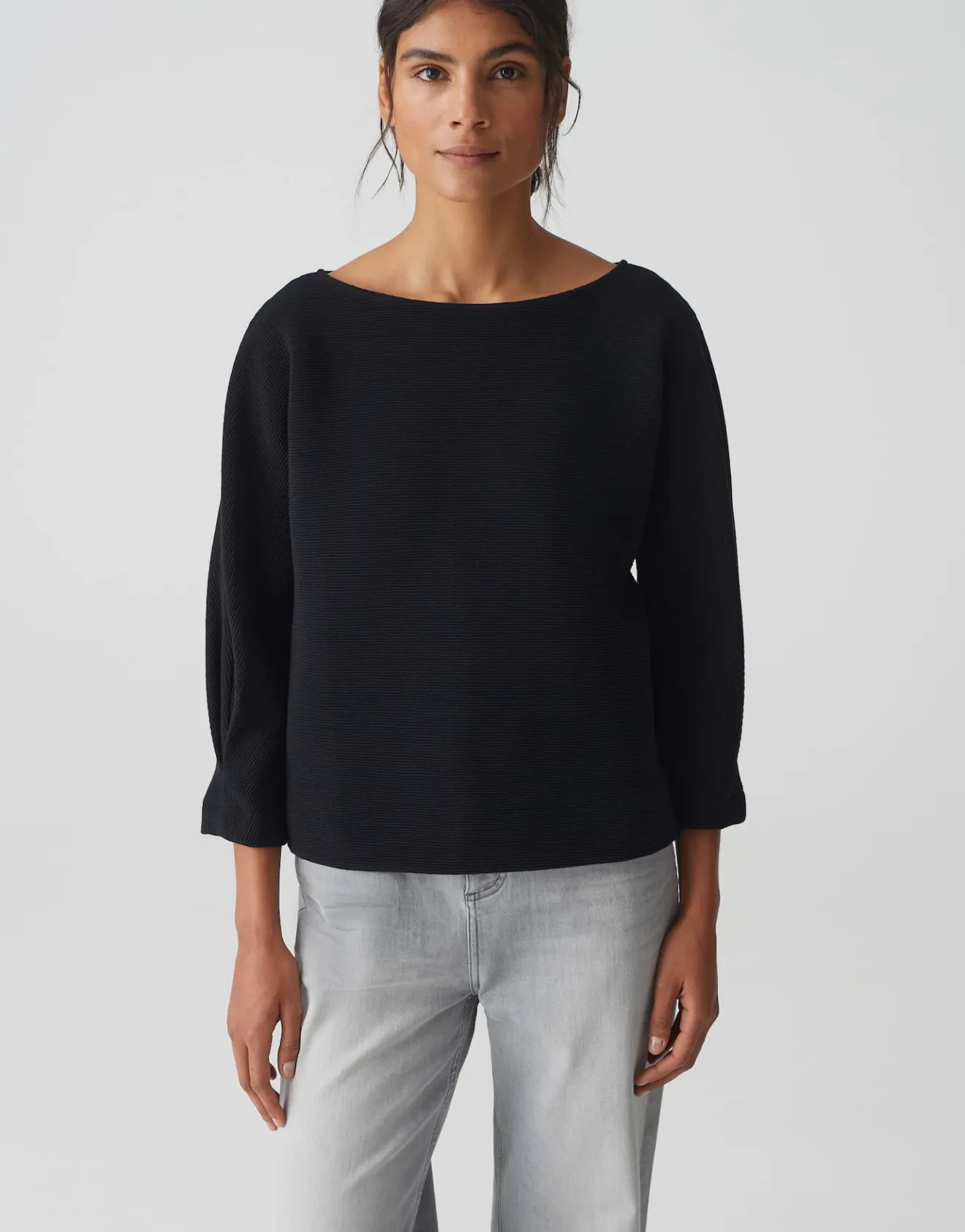 Outlet Sweater GENZI Batwing Fit mit Struktur Sweat
