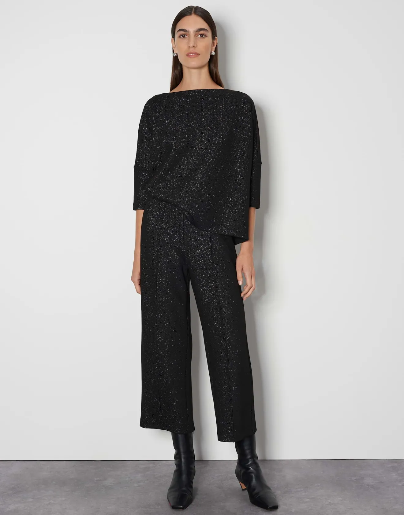 Hot Sweater USHINY DETAIL Loose mit Glitzer Effekt Sweat