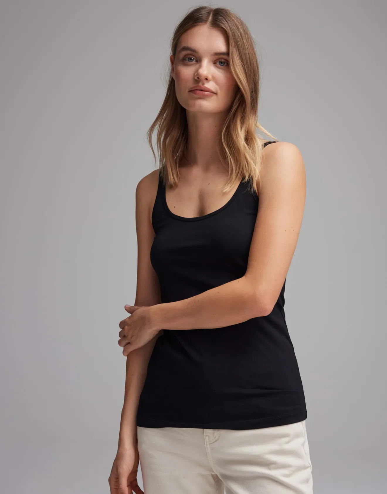Outlet Trägertop INA Slim aus stretchigem BCI Cotton Mix Basics | Shirts