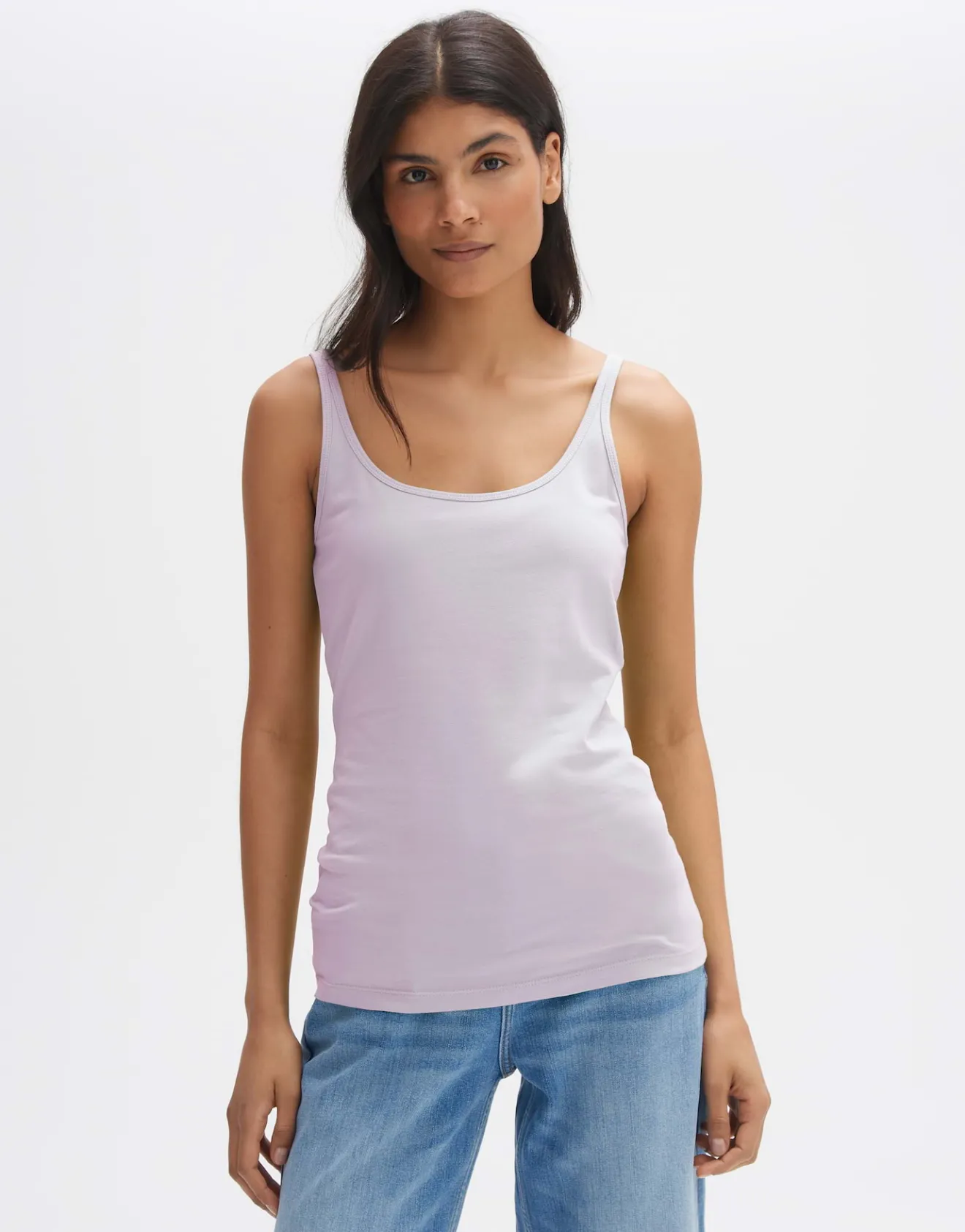 Outlet Trägertop INA Slim aus stretchigem BCI Cotton Mix Basics