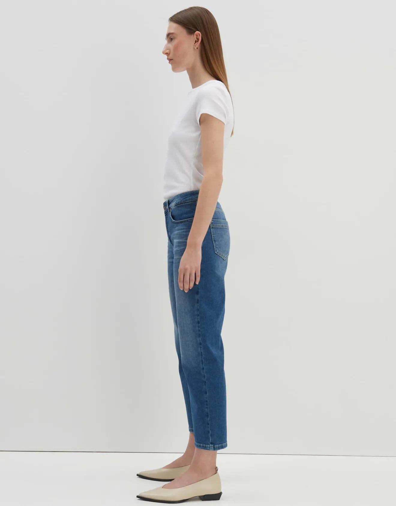 Discount Verkürzte Relaxed Jeans CORAH Mid Rise aus BCI Cotton Mix Jeans