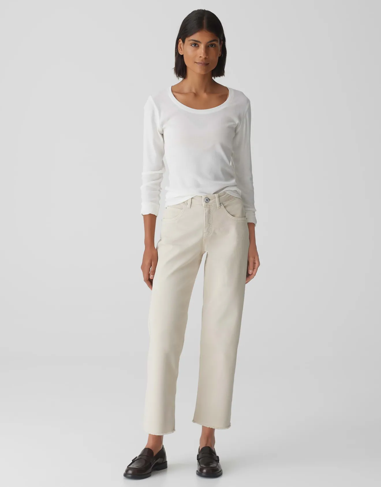 Outlet Wide Cropped Jeans MOMITO COLOR Mid Rise aus stretchigem Baumwoll Mix Jeans