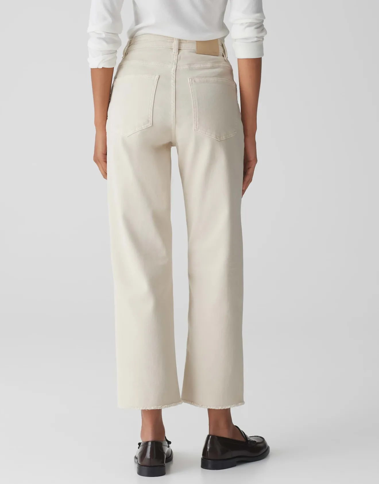 Outlet Wide Cropped Jeans MOMITO COLOR Mid Rise aus stretchigem Baumwoll Mix Jeans