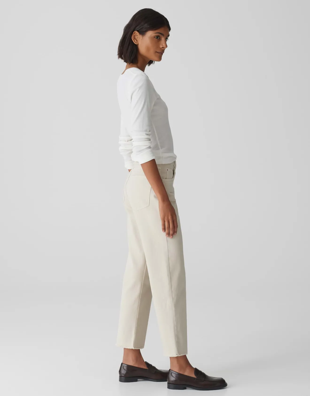 Outlet Wide Cropped Jeans MOMITO COLOR Mid Rise aus stretchigem Baumwoll Mix Jeans