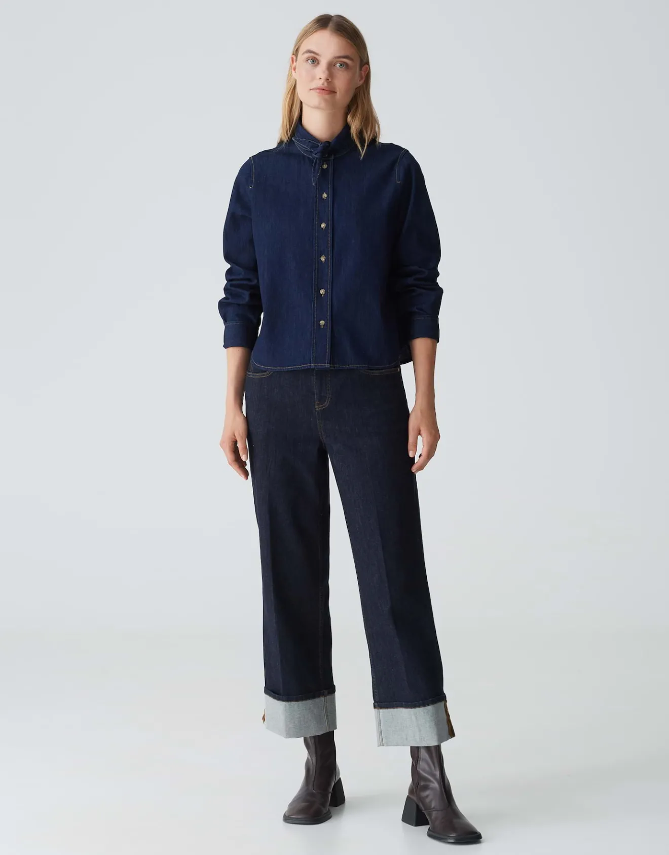 Flash Sale Wide Leg Jeans MIPO Mid Rise aus stretchigem Baumwoll Mix Jeans