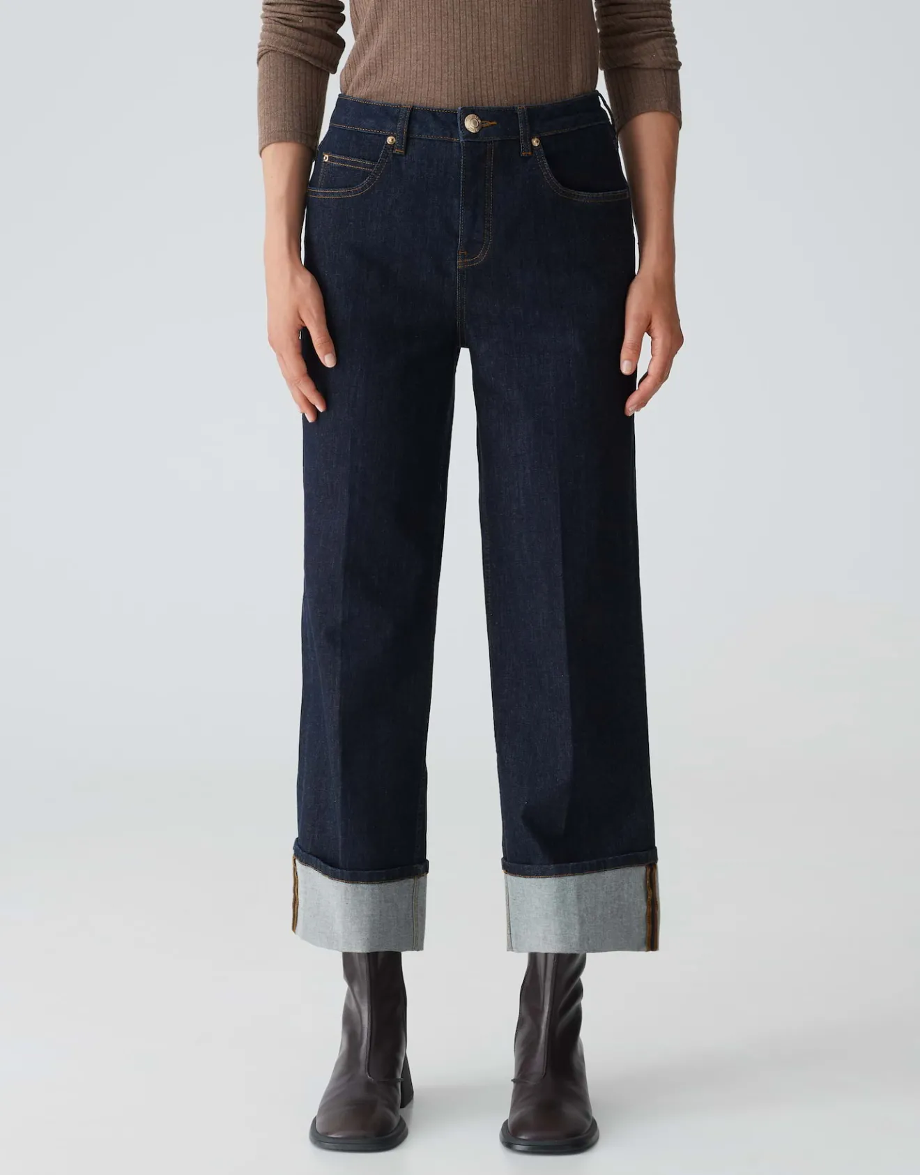 Flash Sale Wide Leg Jeans MIPO Mid Rise aus stretchigem Baumwoll Mix Jeans