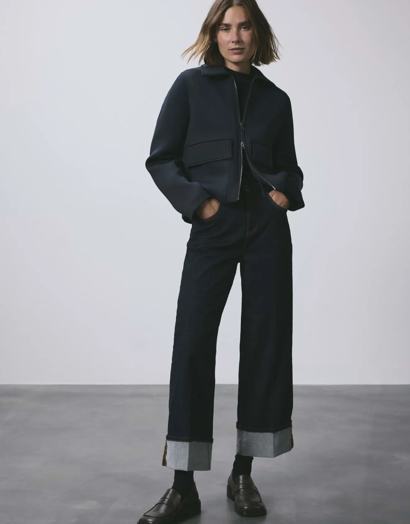 Flash Sale Wide Leg Jeans MIPO Mid Rise aus stretchigem Baumwoll Mix Jeans